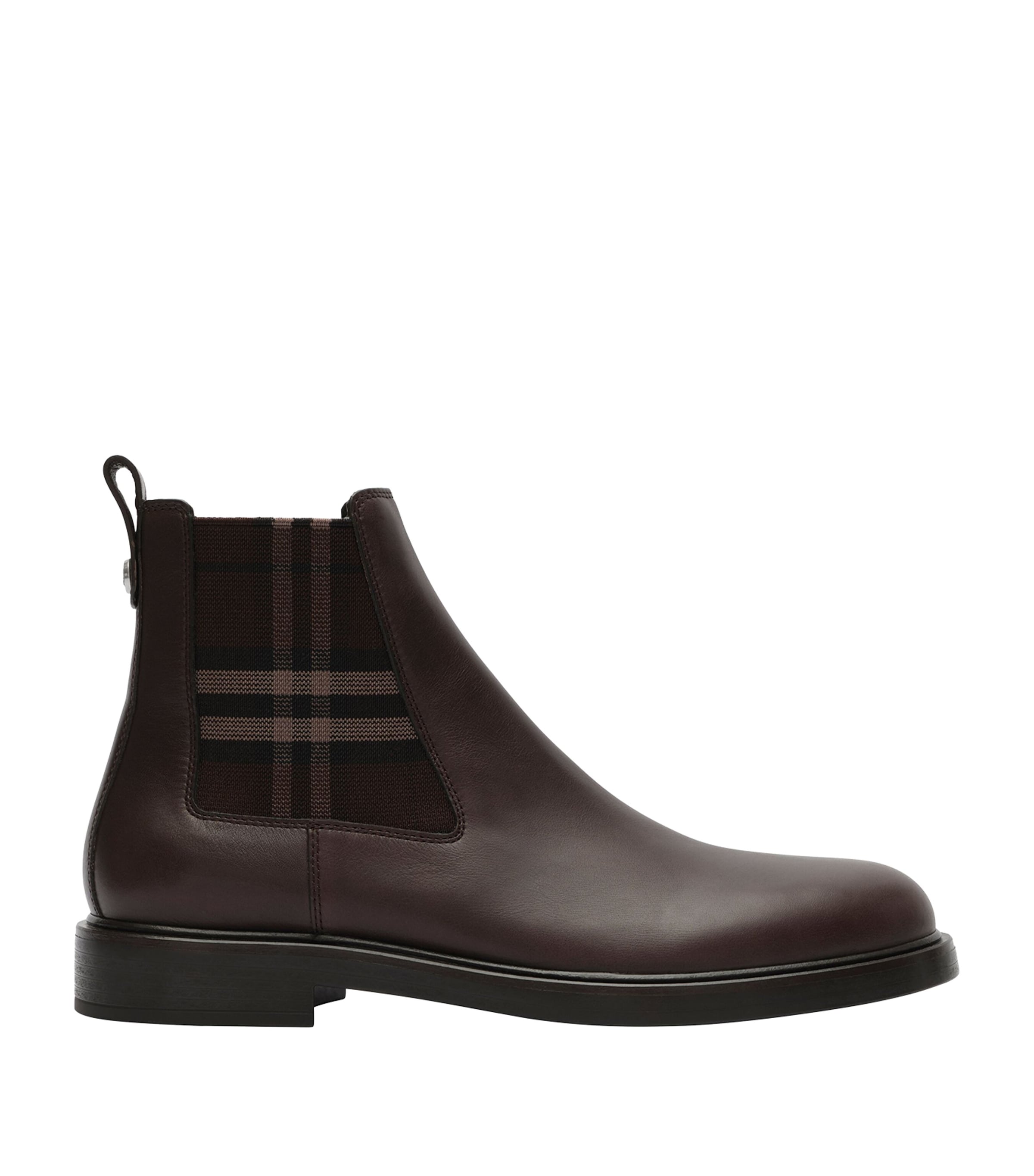Burberry Leather Pembroke Chelsea Boots Peat Brown