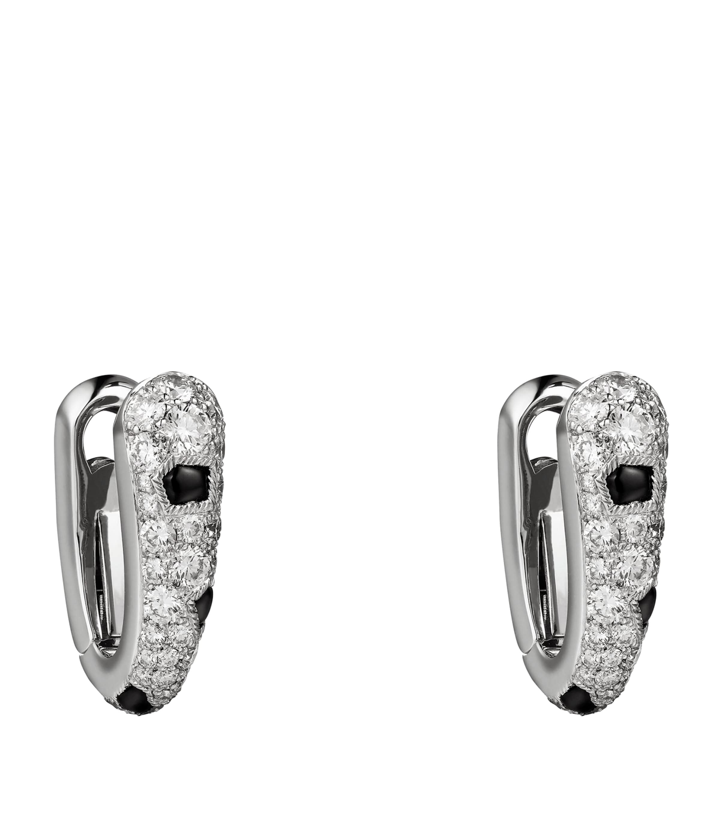 White Gold and Diamond Panthère de Cartier Hoop Earrings