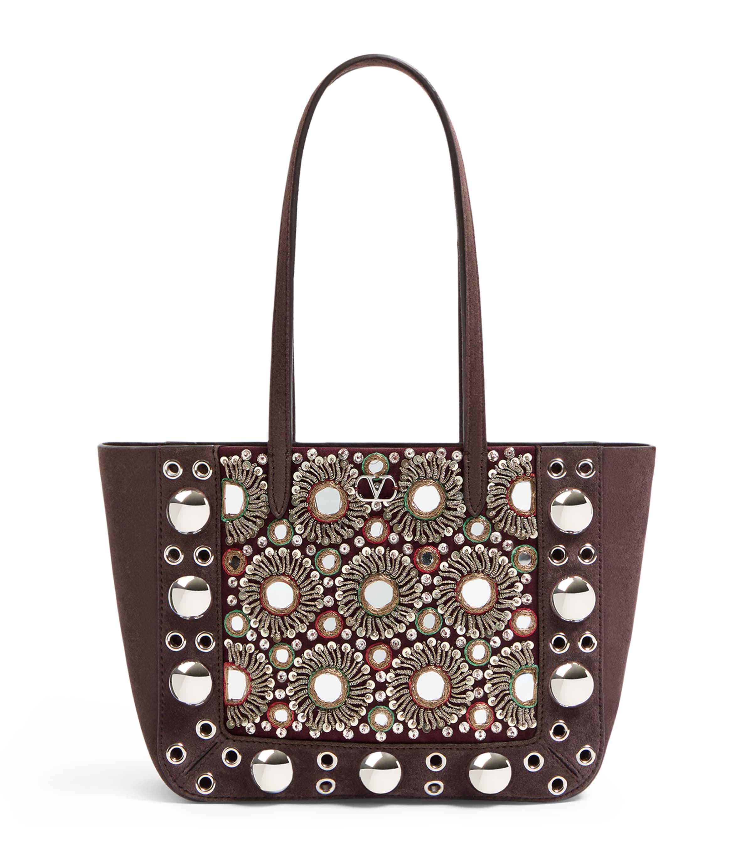 Valentino Garavani Mini Suede Embroidered Nellcôte Shoulder Bag Rcb