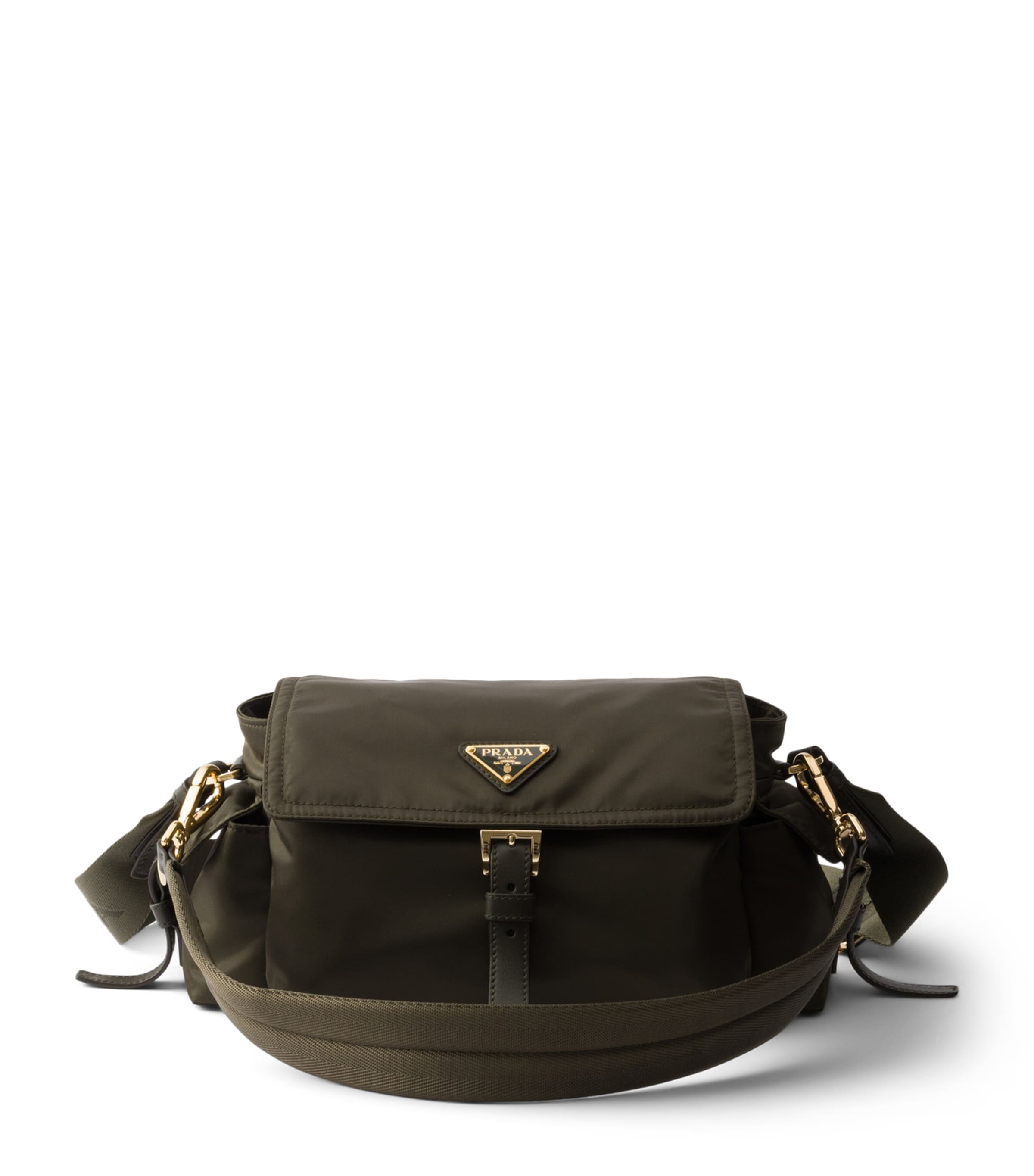 Prada Medium Re-Nylon and Leather Explore Shoulder Bag Green