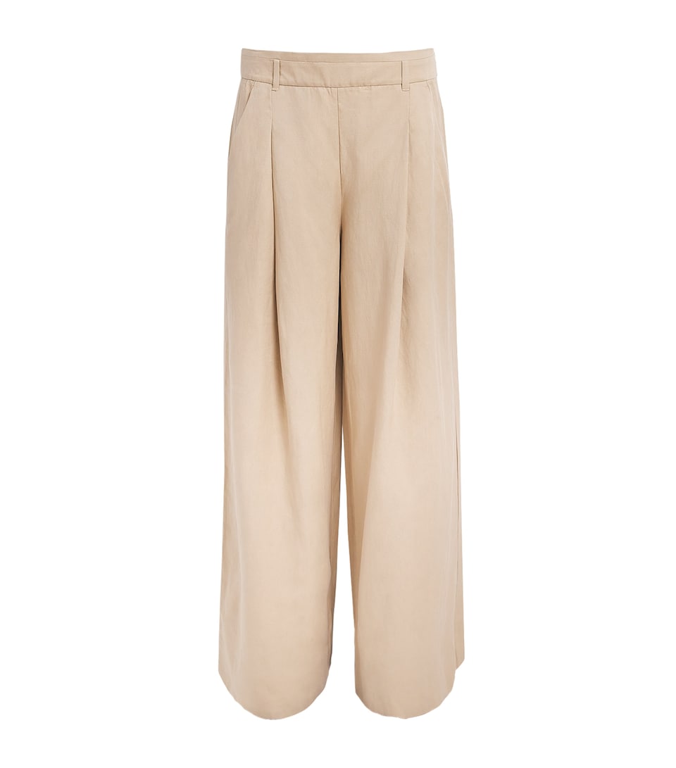ME+EM Womens Wide-Leg Tailored Trousers Warm Stone