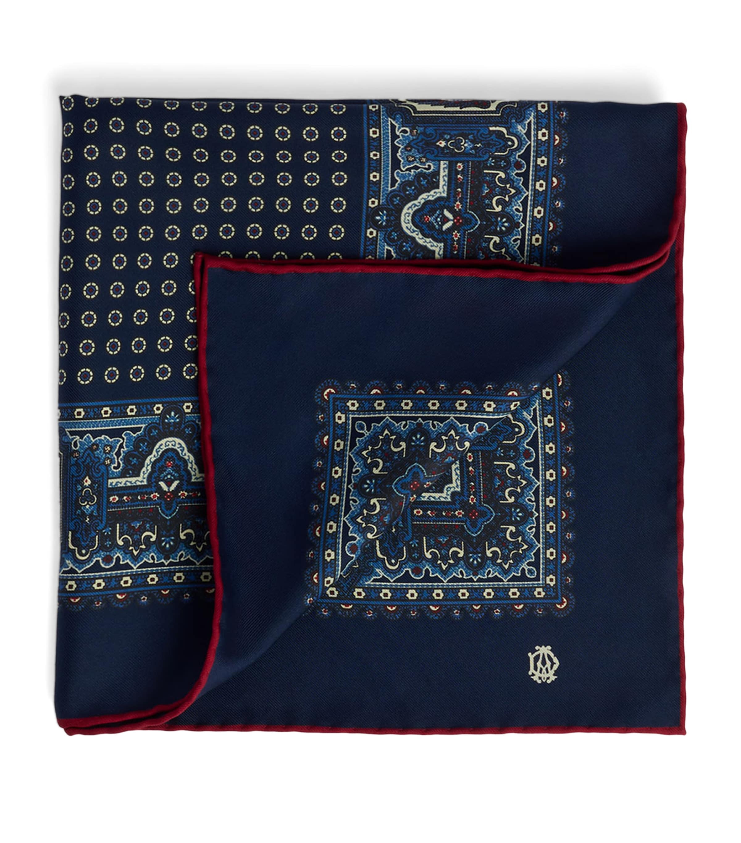 Dunhill Silk Printed Neckerchief Navy