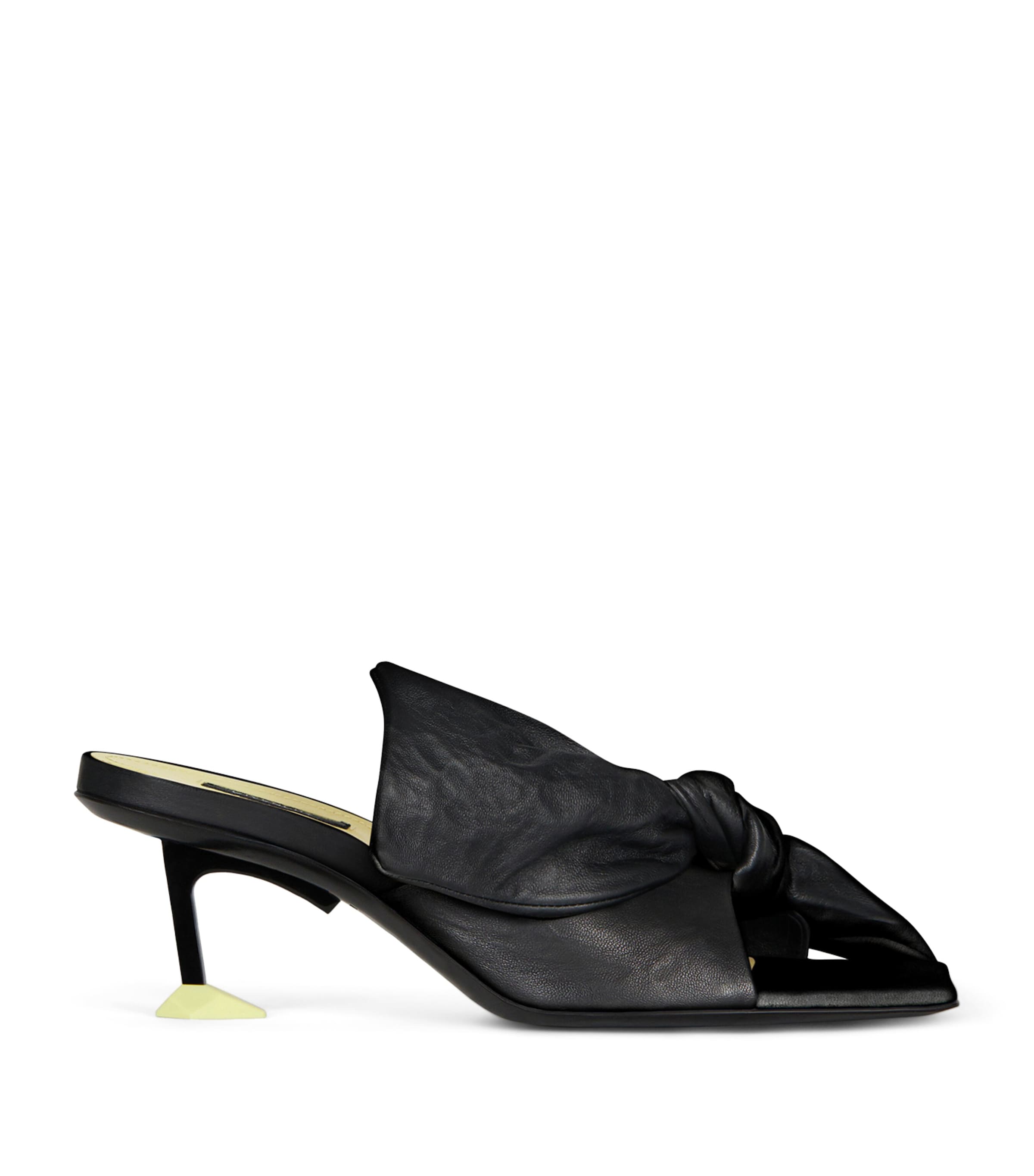 Givenchy Leather Bow Boudoir Mules 65 Black
