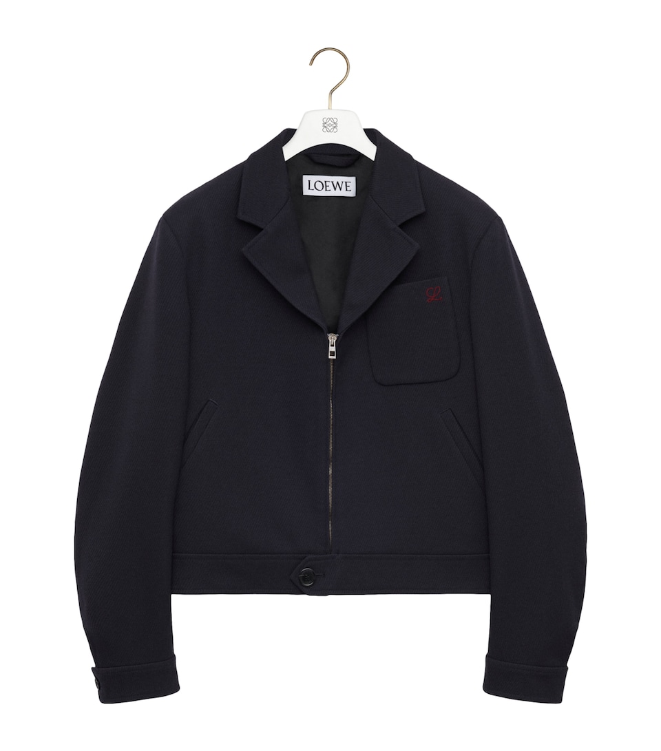 Wool Collared Zip-Up Jacket