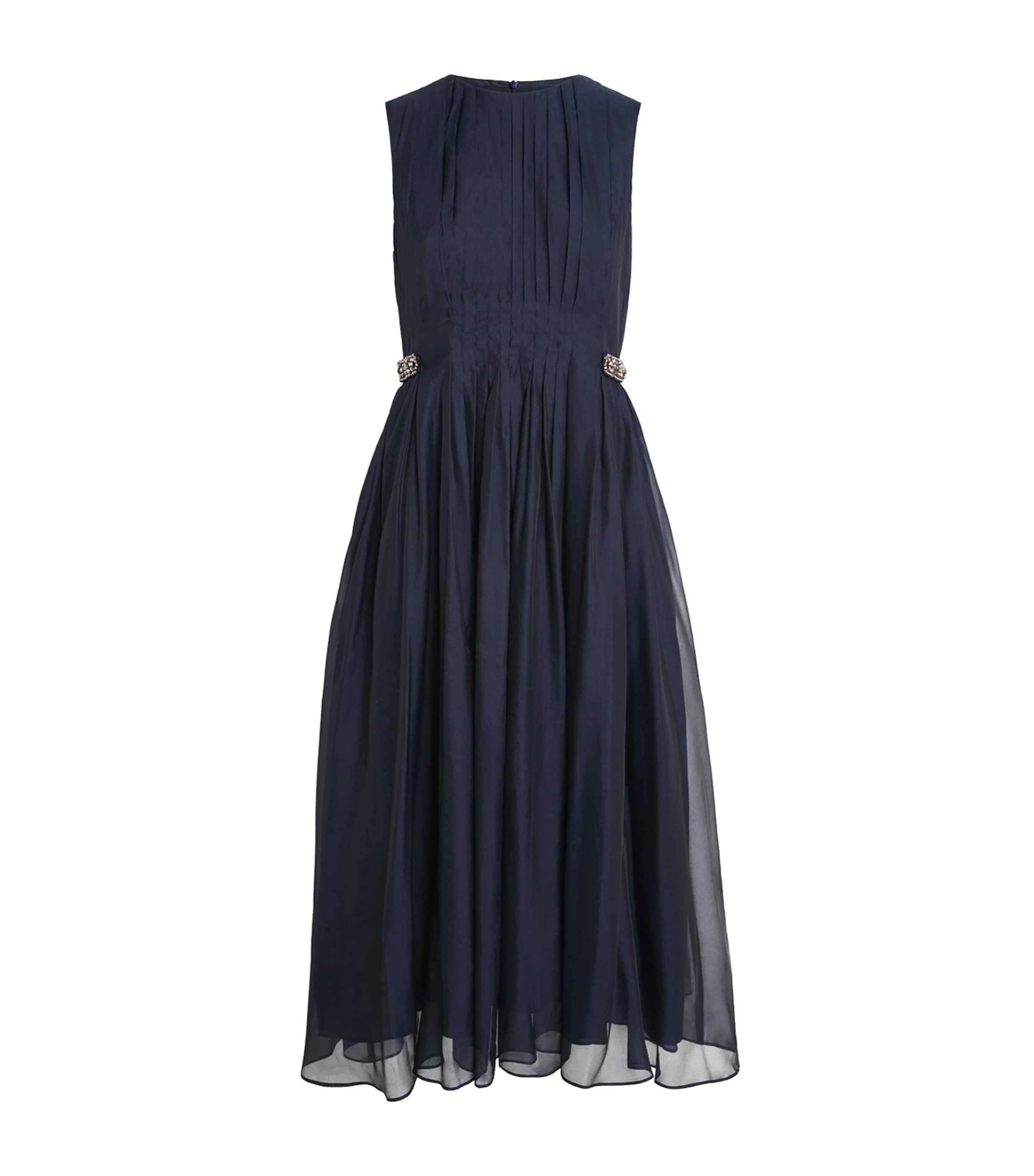 Silk Pleated Midi Dress