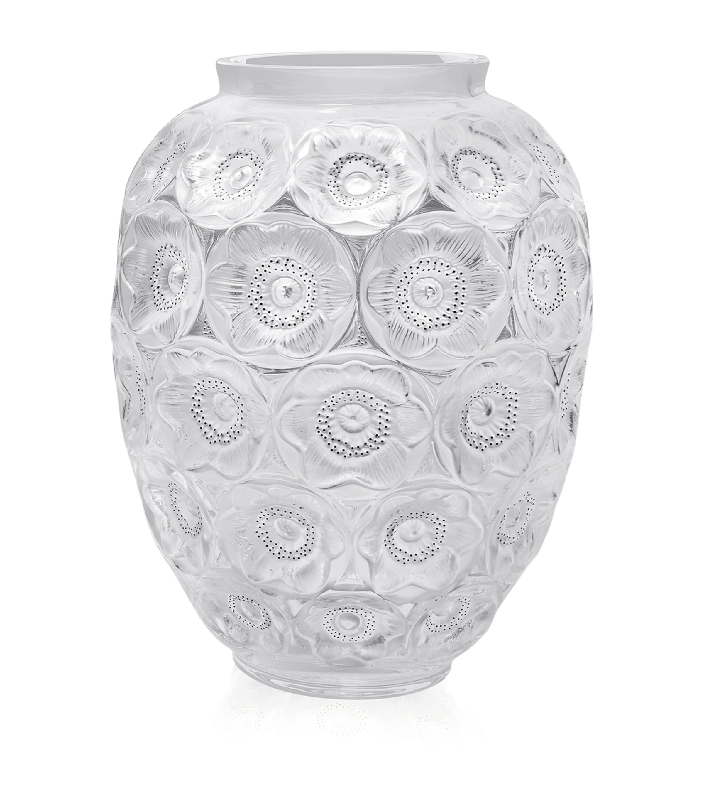 Lalique Anemone Grand Vase (49cm) Incolore