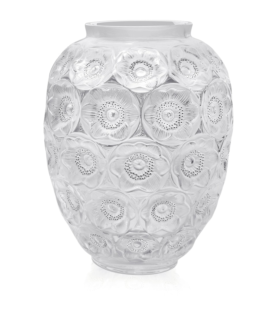 Lalique Anemone Grand Vase (49cm) Incolore