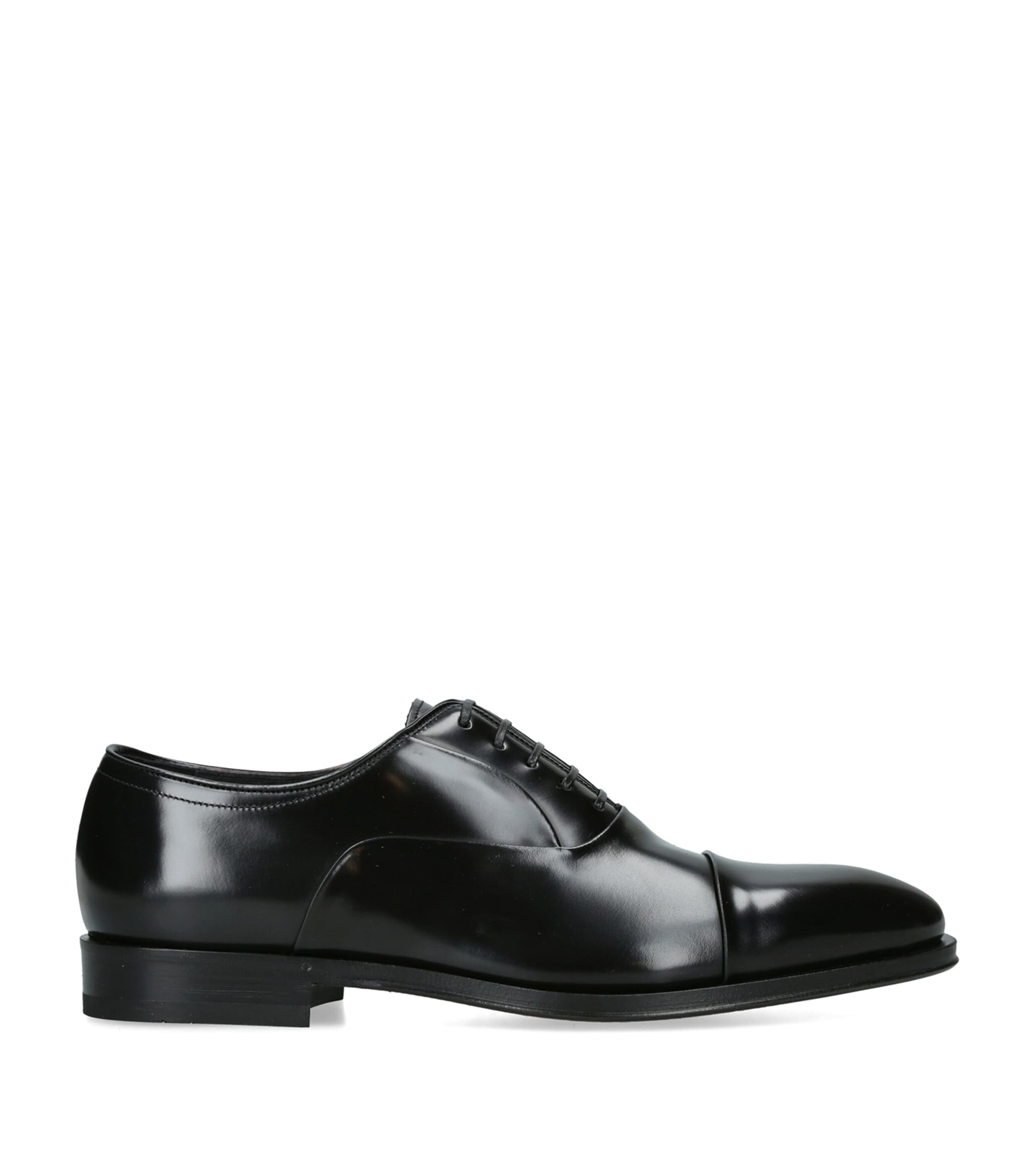 Salvatore Ferragamo Leather Toronto Derby Shoes Black
