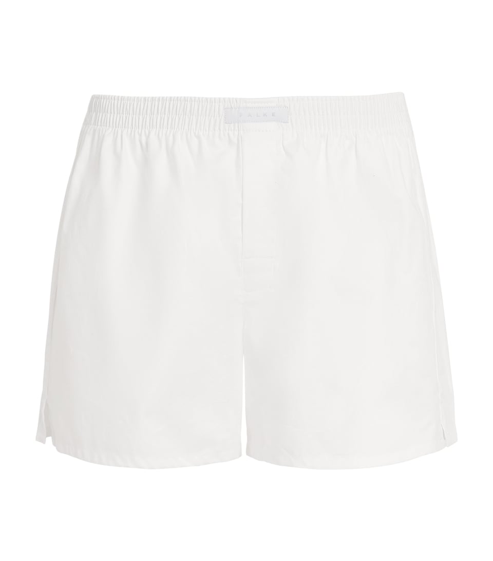 Falke Mens Cotton Woven Boxer Shorts White
