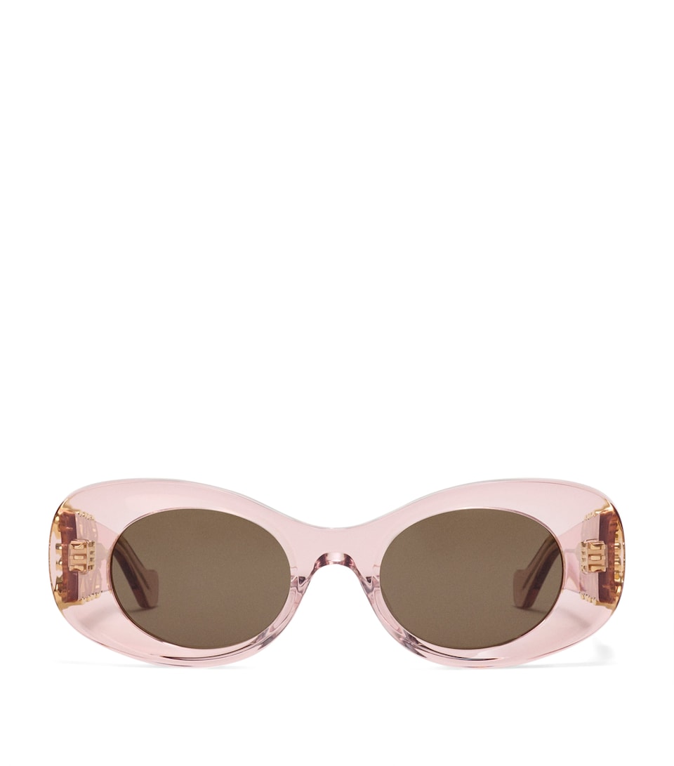 LOEWE Bevelled Oval Sunglasses Transparent Rose
