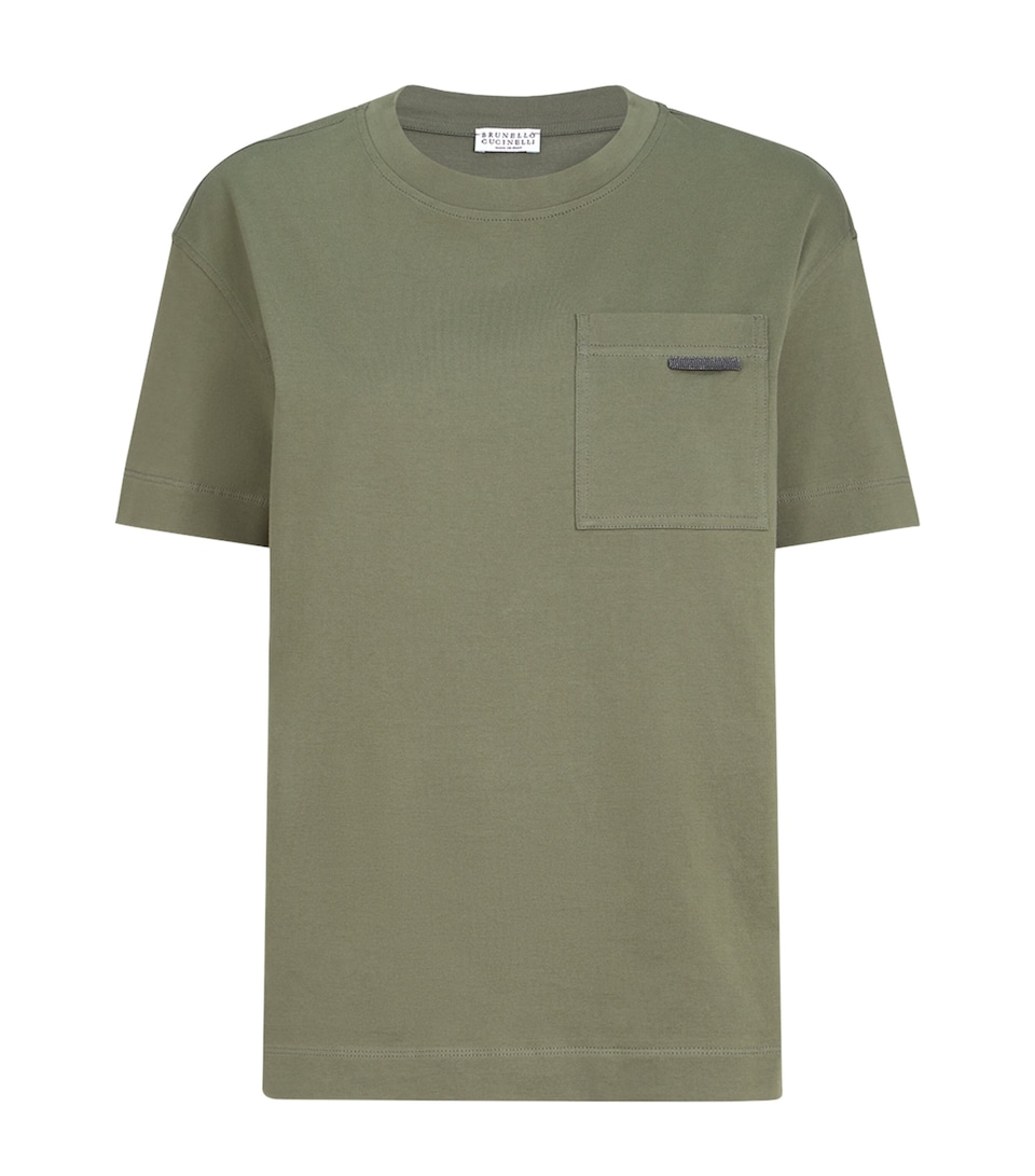 Cotton Monili-Trim T-Shirt
