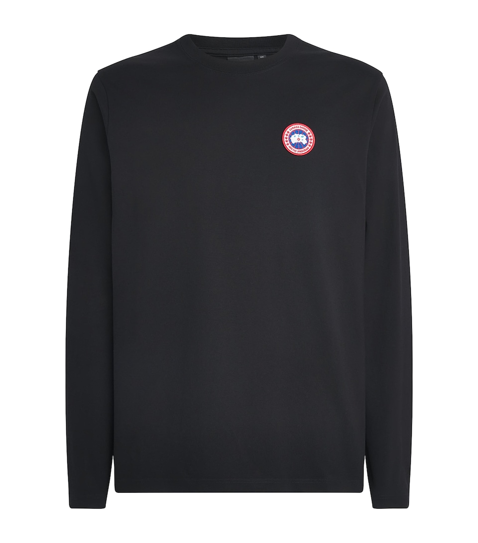 Canada Goose Mens Organic Cotton Vantage Long-Sleeve T-Shirt Black