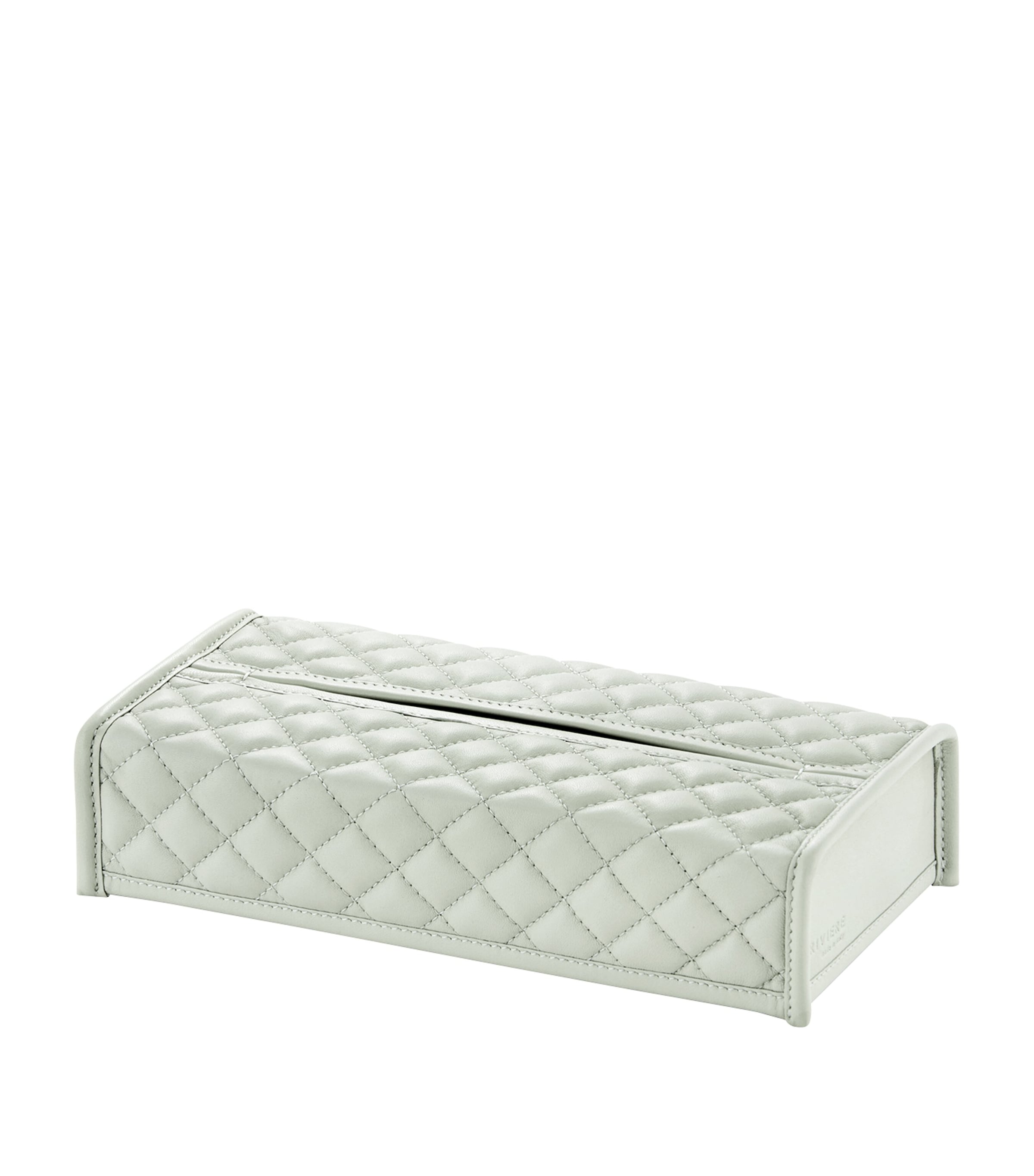 Riviere Leather Elba Diamonds Tissue Box Celadon Green
