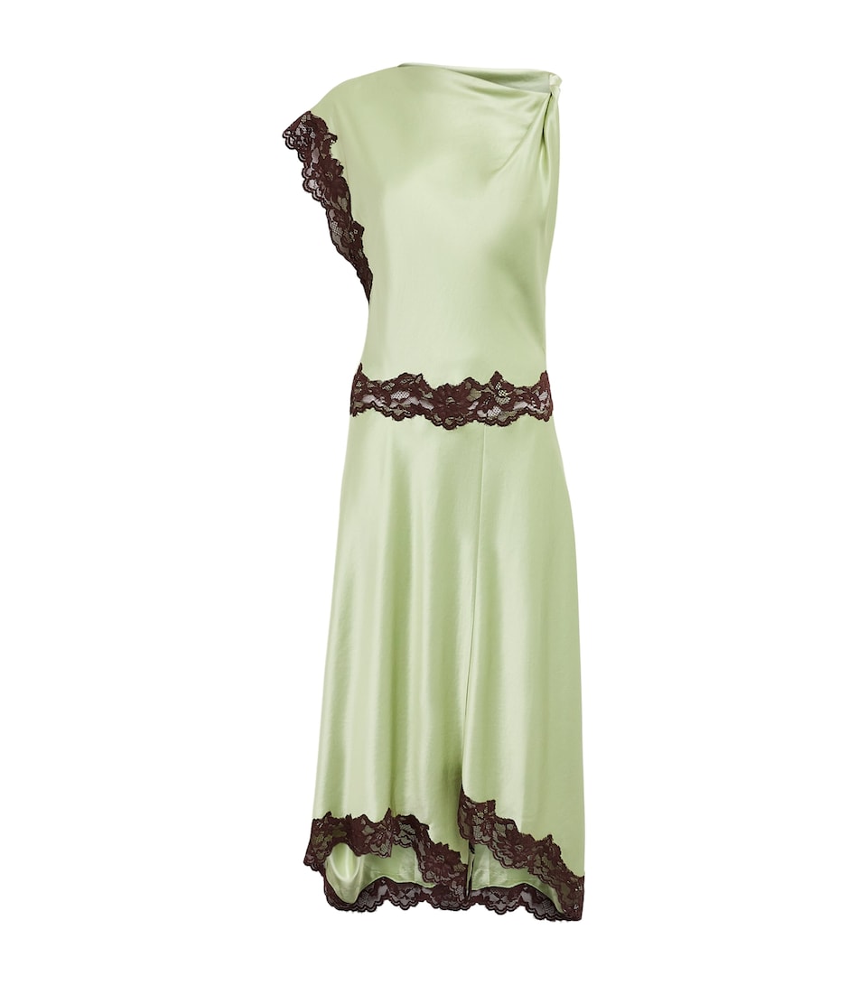 De La Vali Womens Asymmetric Adriana Midi Dress Mint Green