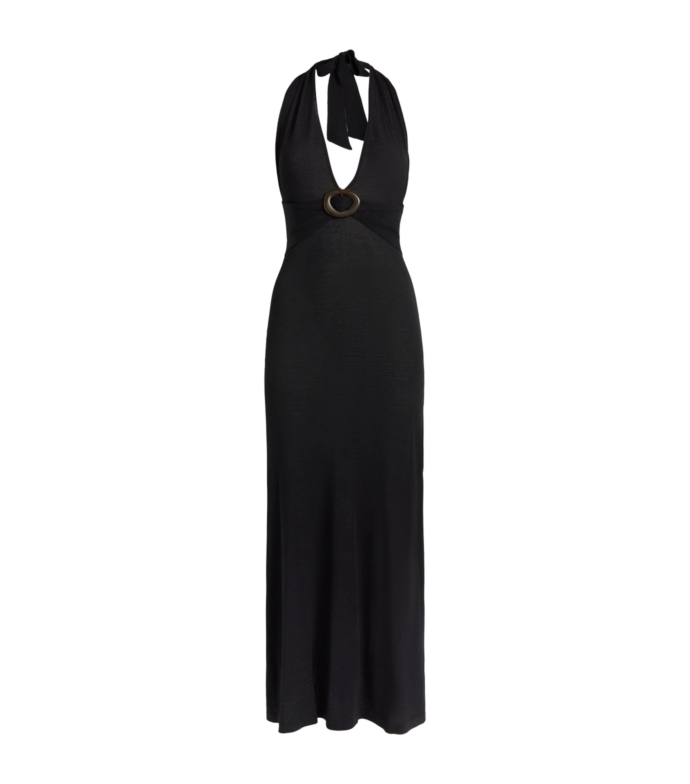 AWAY THAT DAY Womens Mozambique Knitted Maxi Dress Black
