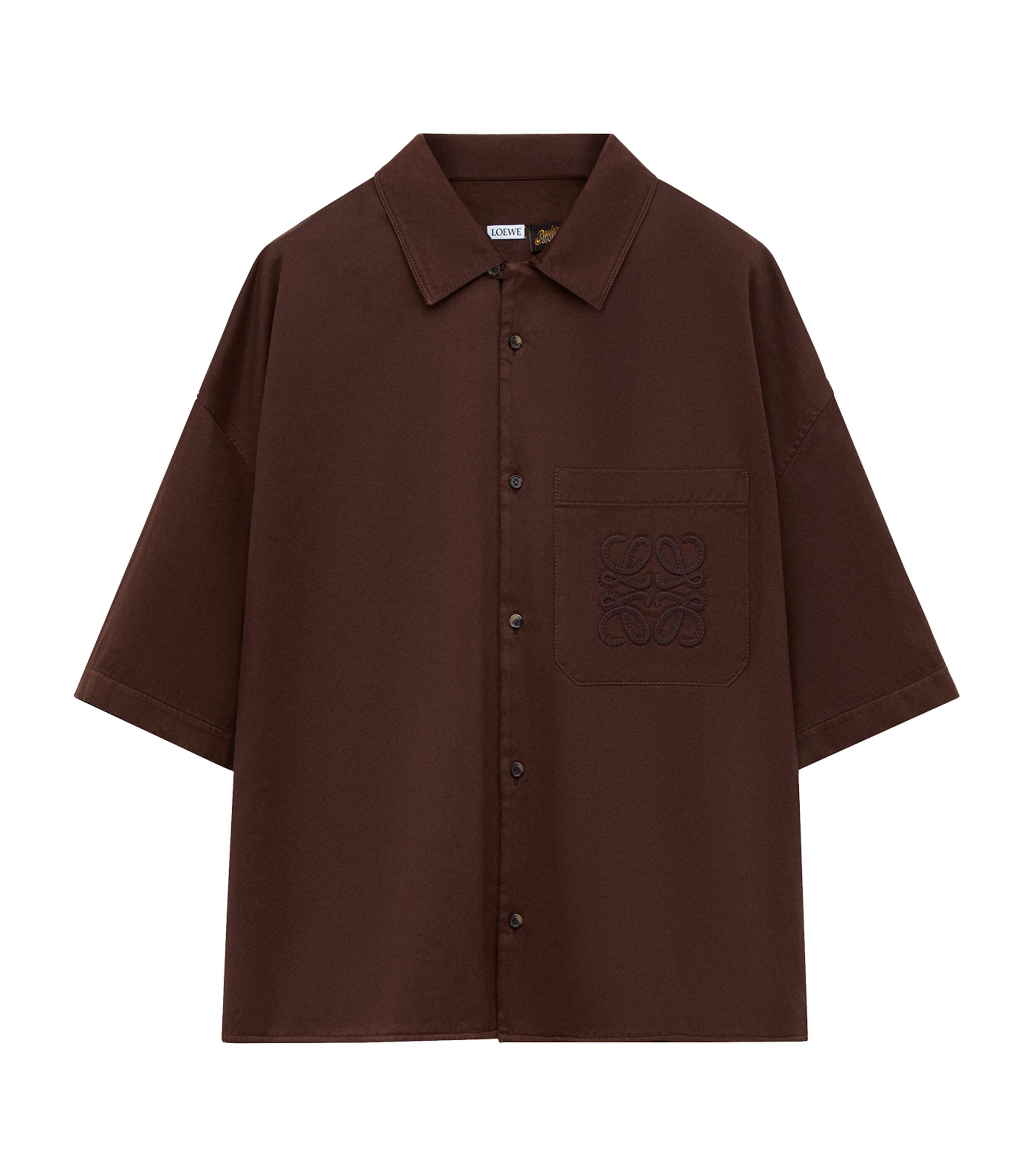 LOEWE Mens x Paula’s Ibiza Anagram Shirt Chocolate Brown