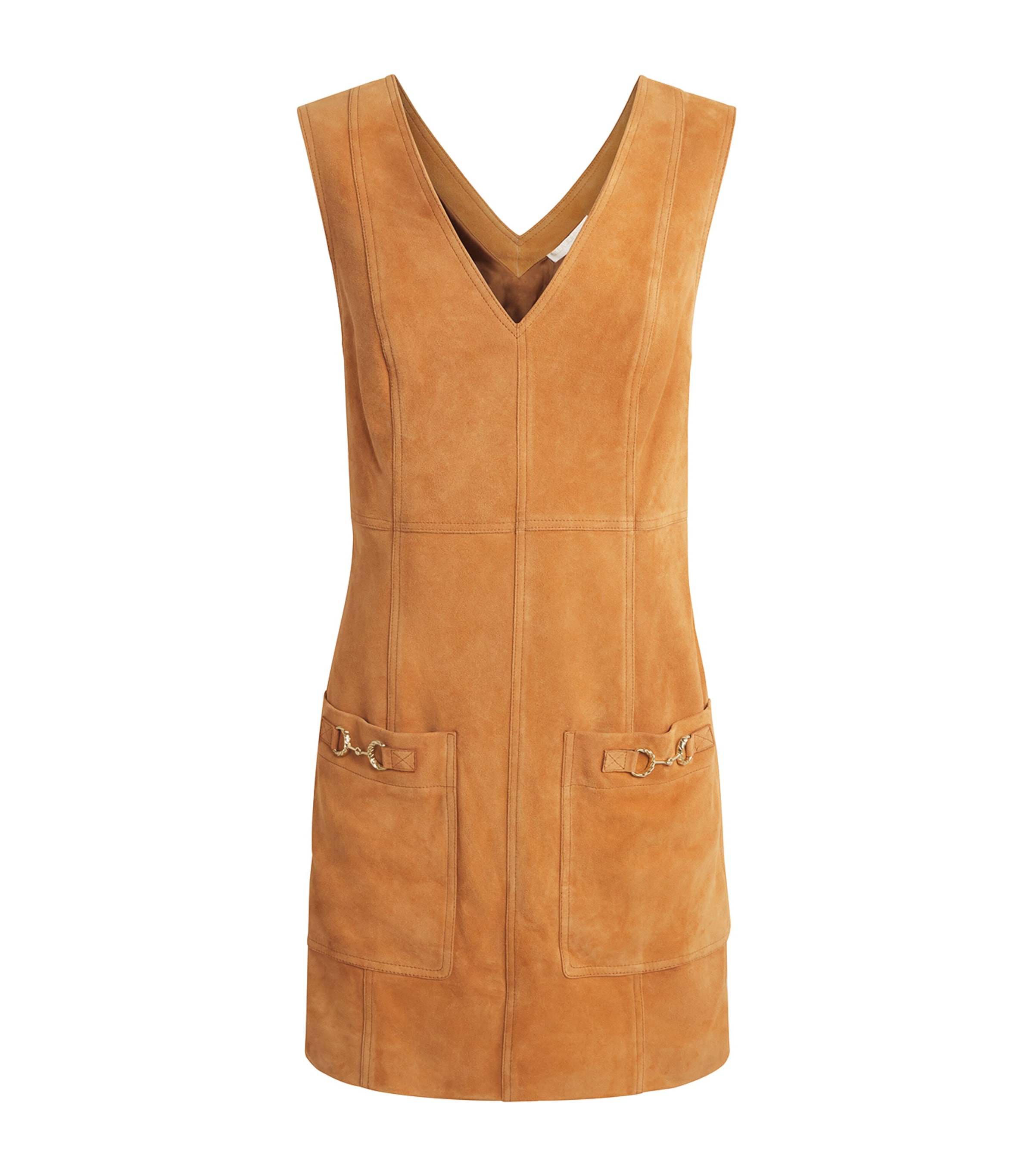 Ulla Johnson Womens Suede Sloane Mini Dress Cognac