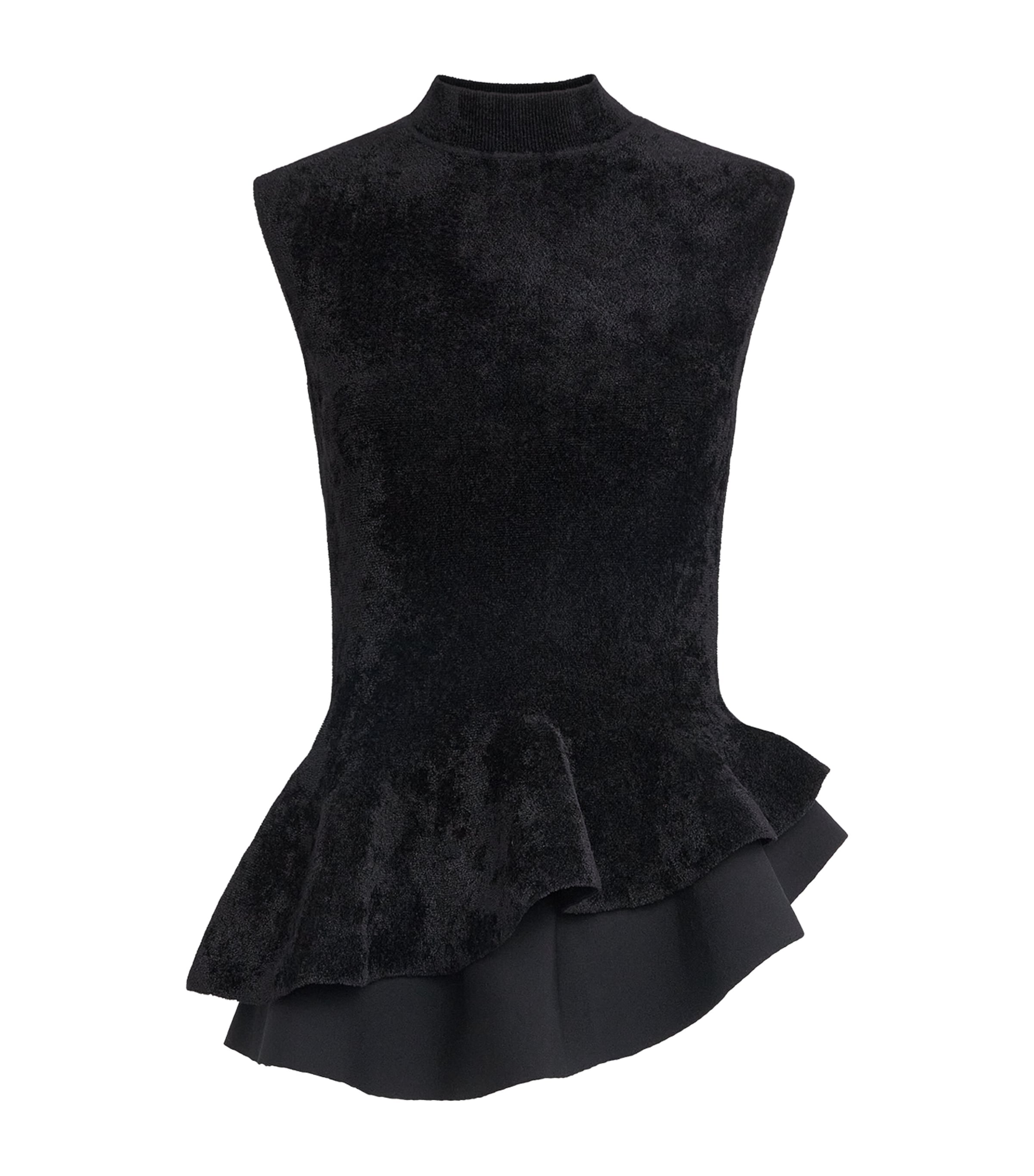 Roland Mouret Womens Asymmetric Peplum Top Black