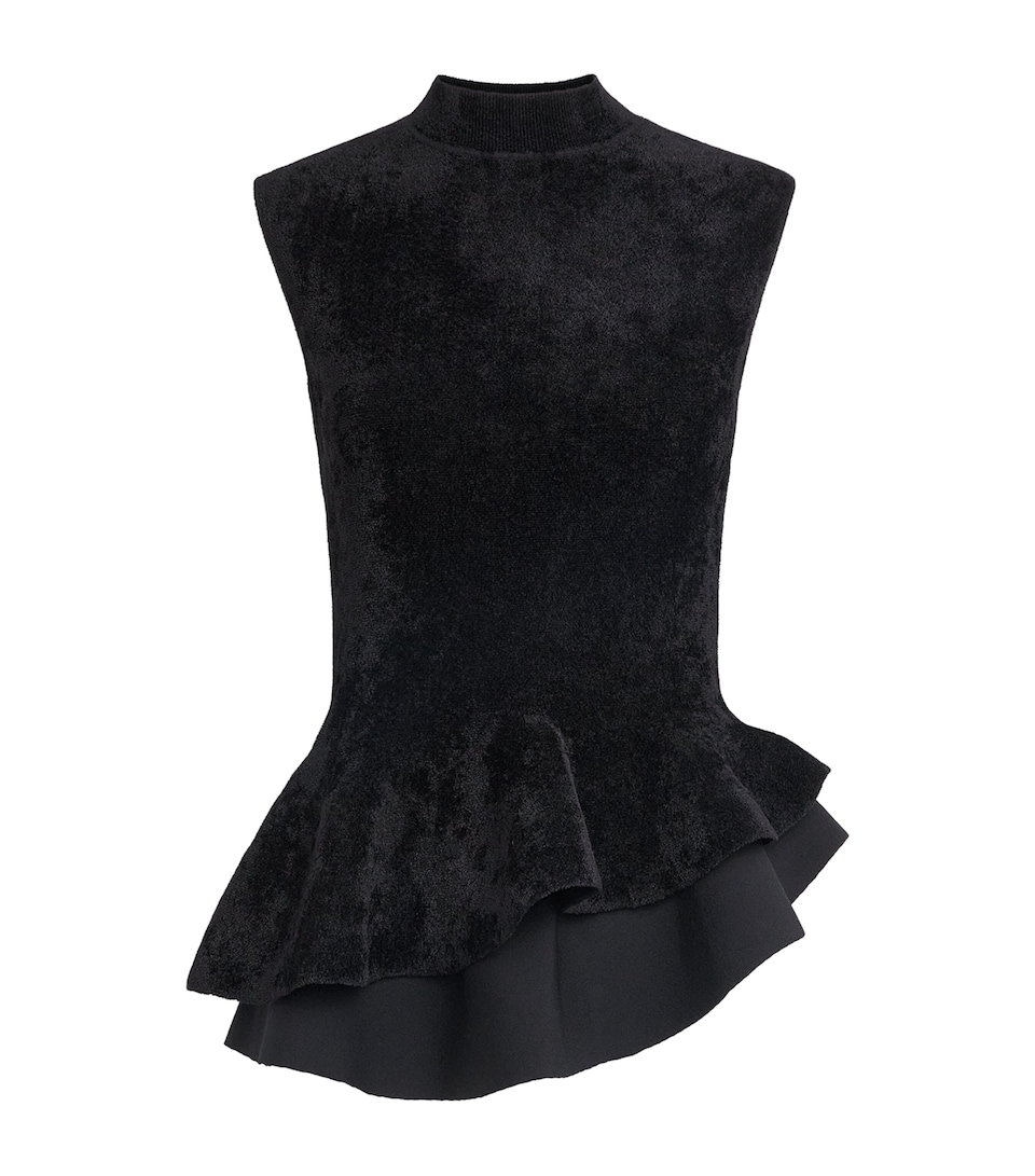 Roland Mouret Womens Asymmetric Peplum Top Black