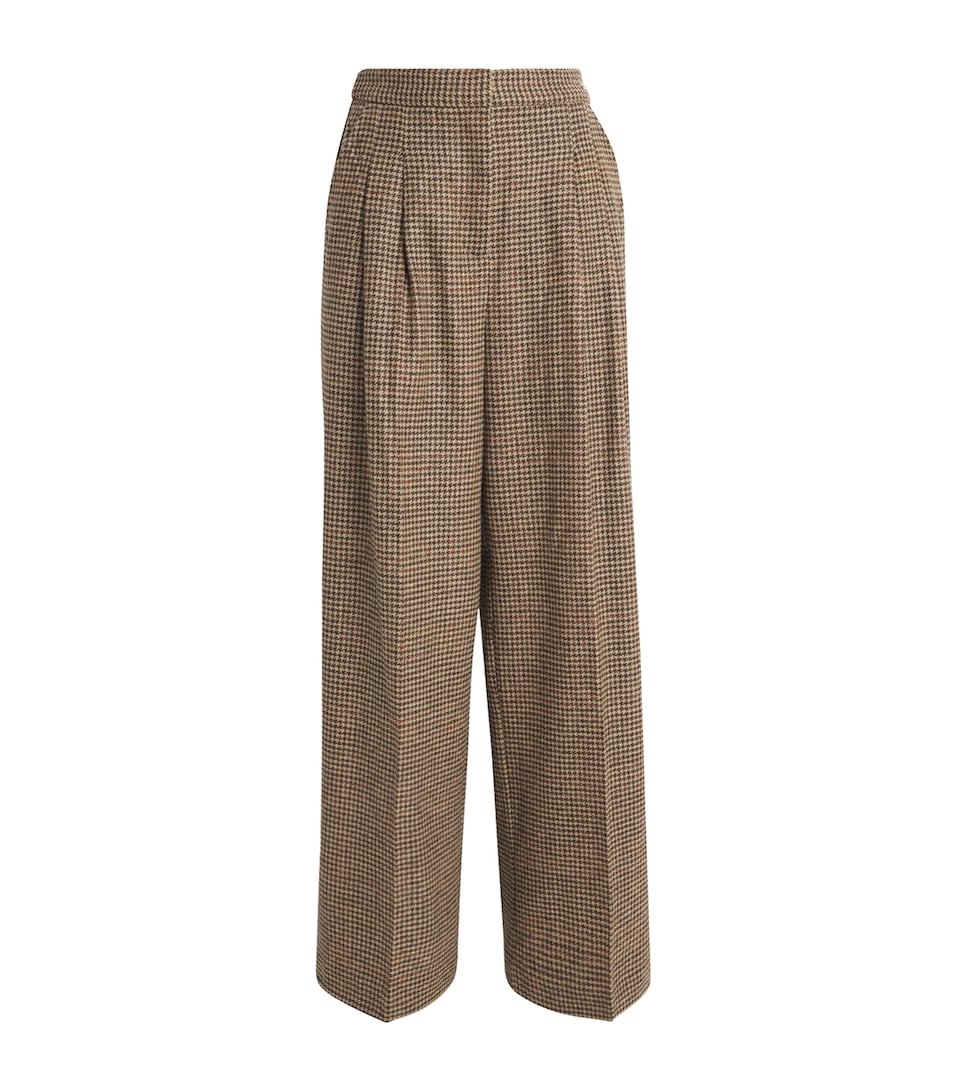 Wool Tweed Sophia Wide-Leg Trousers