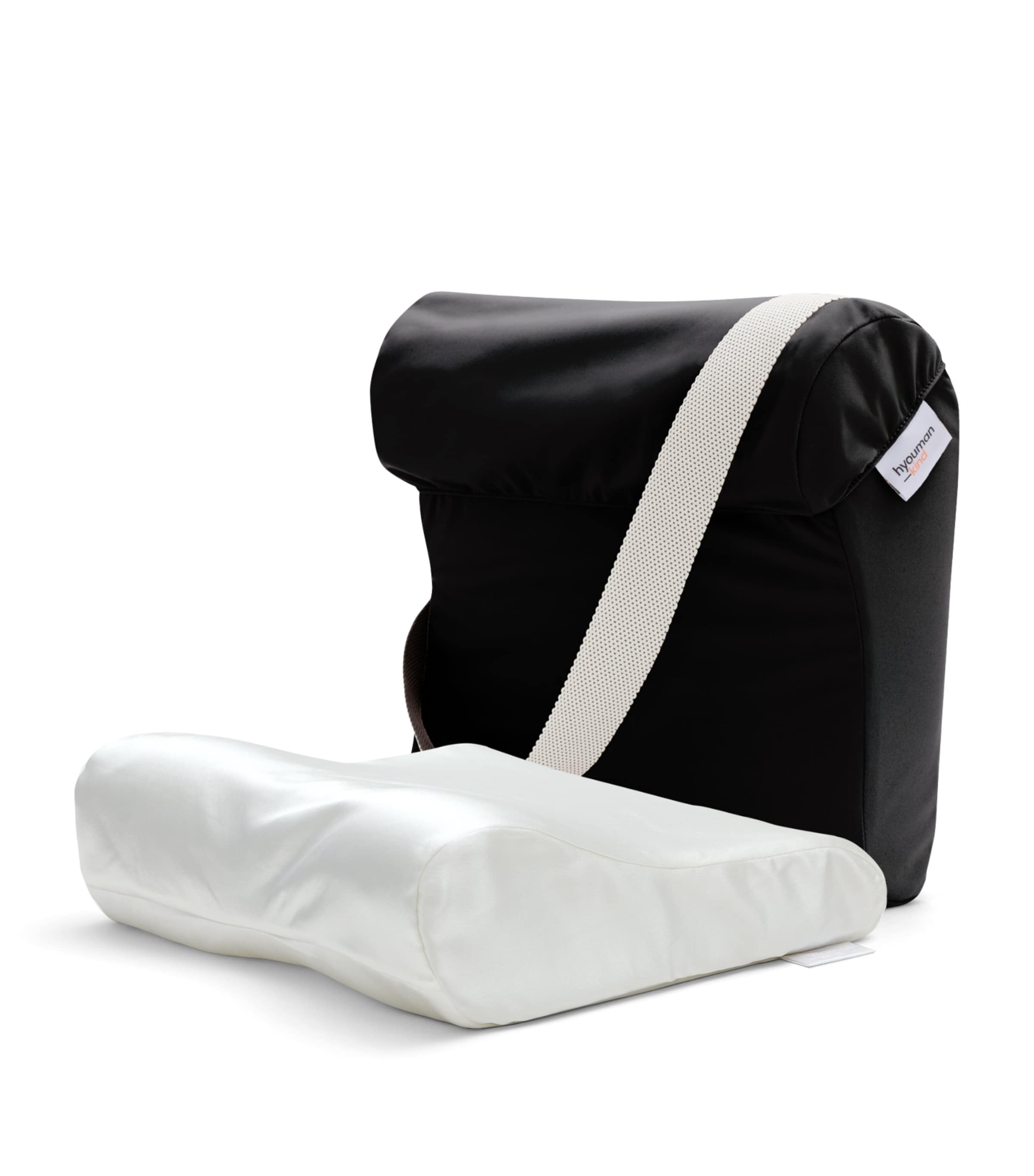HYOUMANKIND Go Pillow with Silk Pillowcase (34cm x 32cm) Black