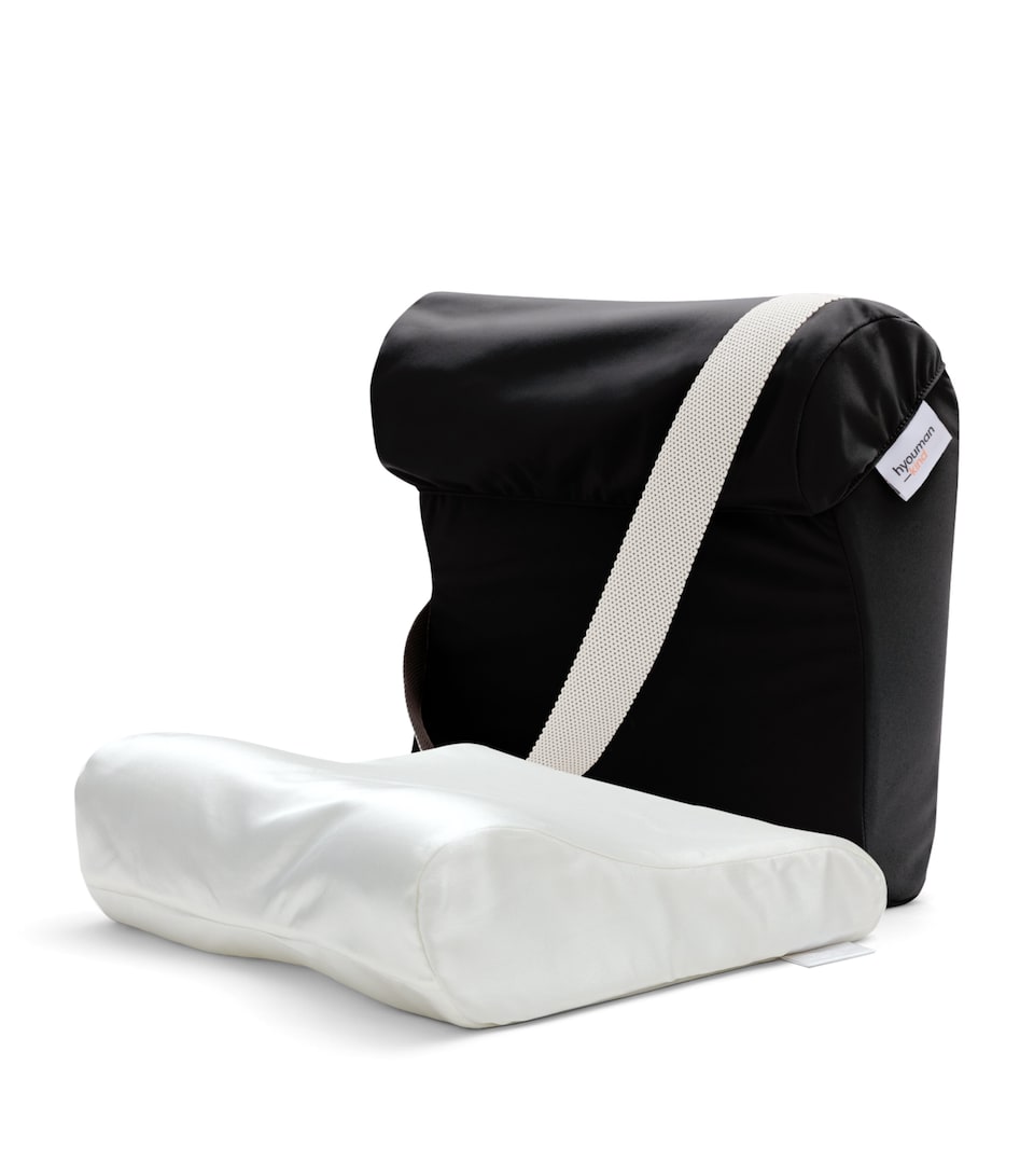 HYOUMANKIND Go Pillow with Silk Pillowcase (34cm x 32cm) Black