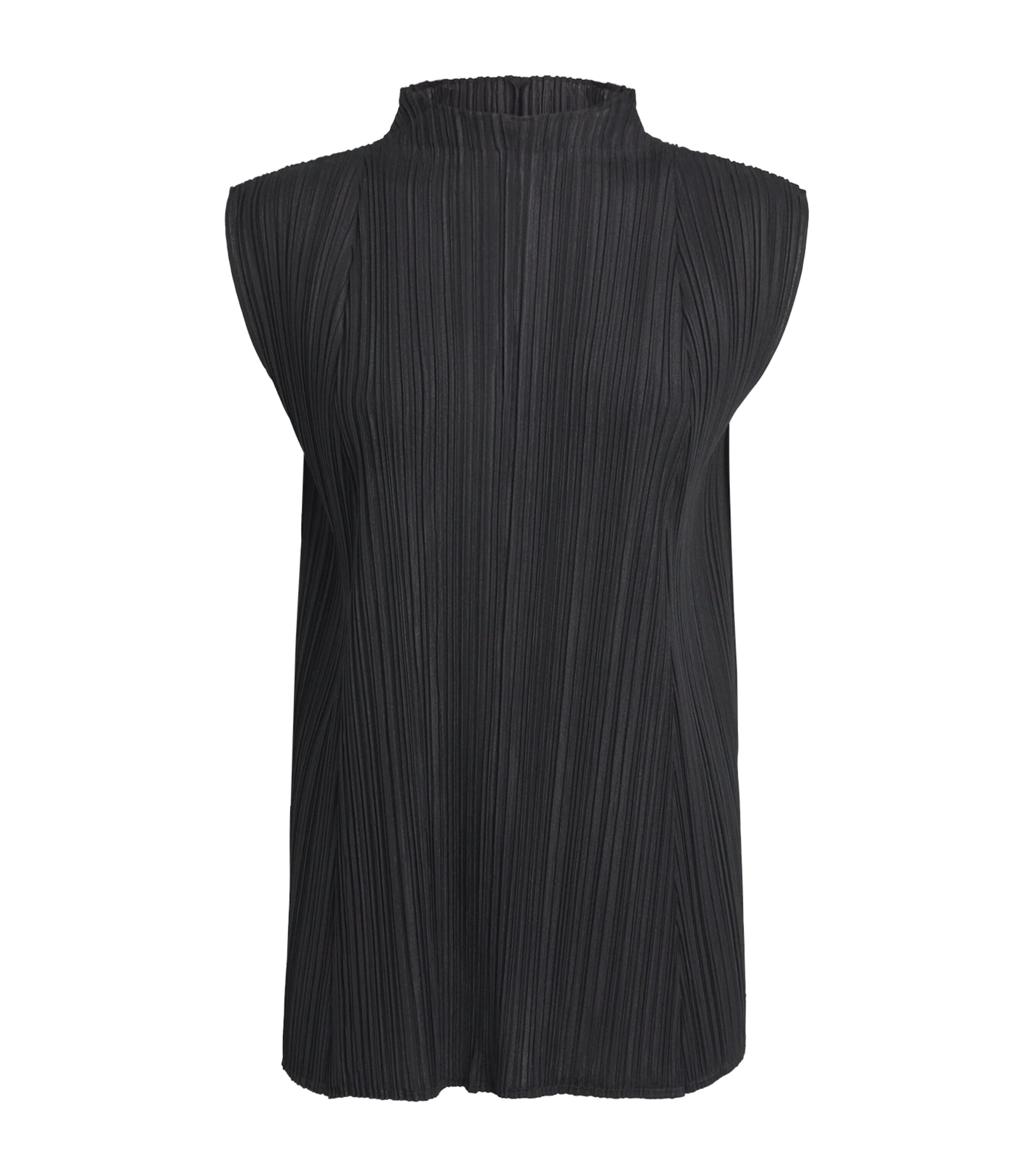 Pleats Please Issey Miyake Womens Mellow Pleats Top Black