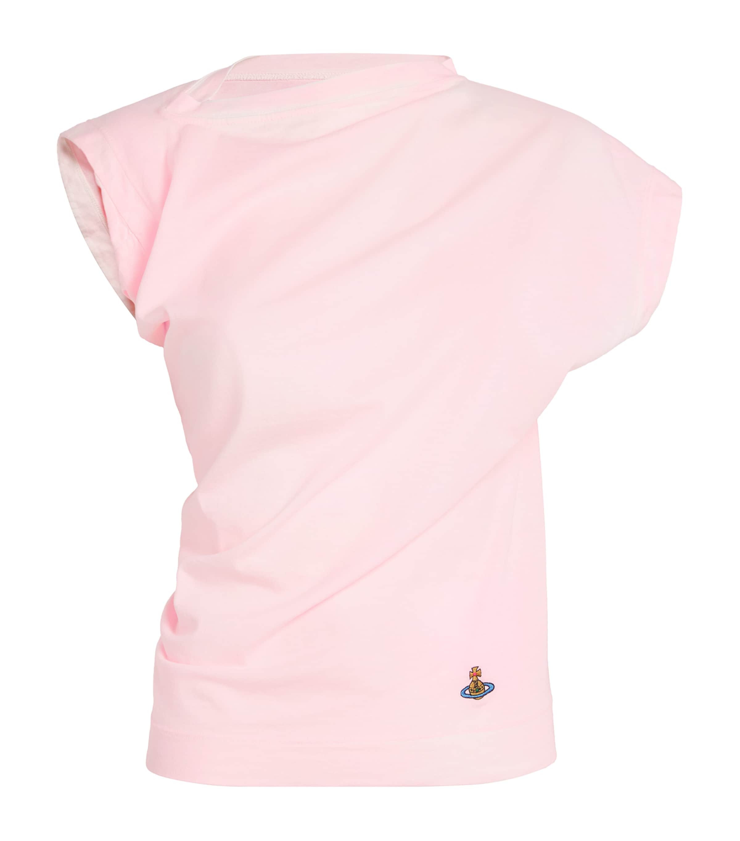 VIVIENNE WESTWOOD Hebo Orb ドレープコットントップ Hebo Orb draped cotton top in pink - Vivienne Westwood