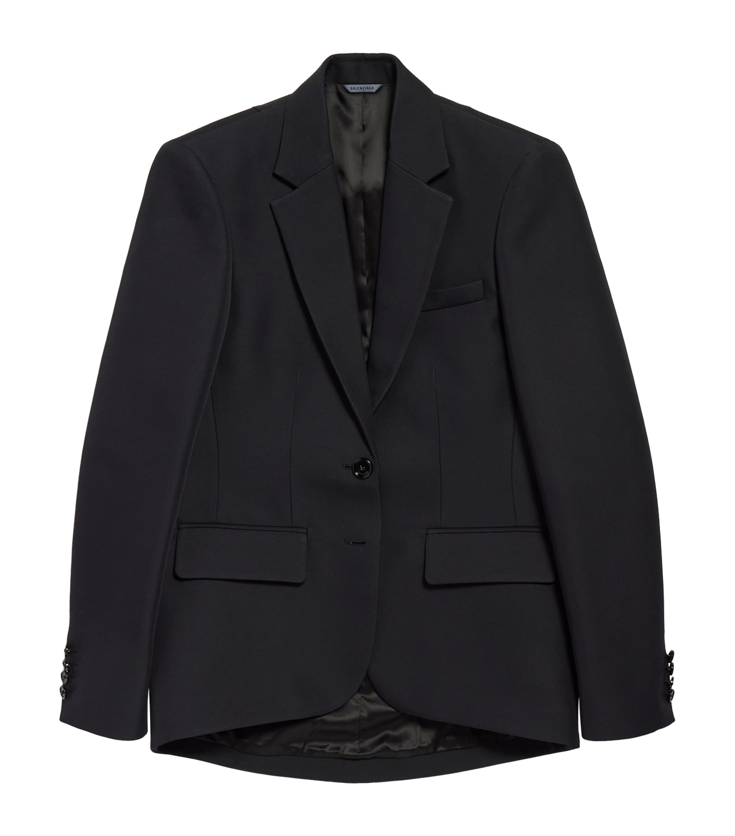 Balenciaga Womens Wool-Silk Cocoon Blazer