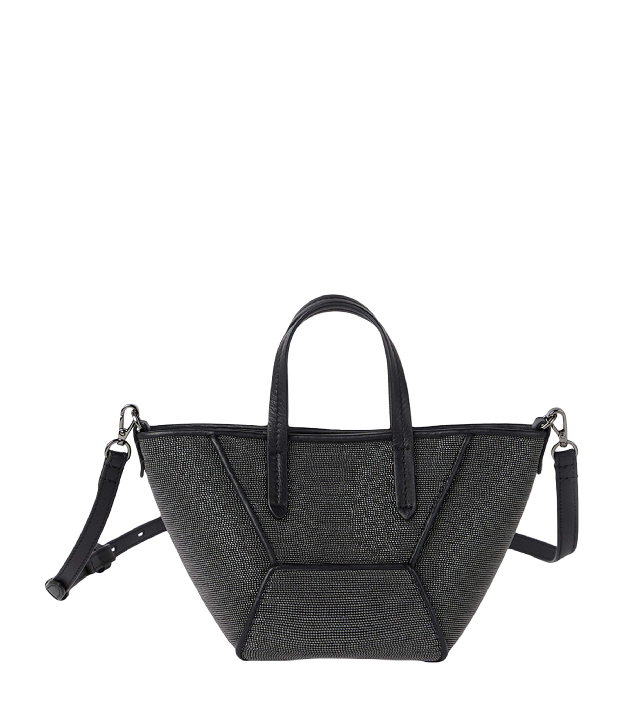 Brunello Cucinelli Mini Precious BC Duo Tote Bag Black