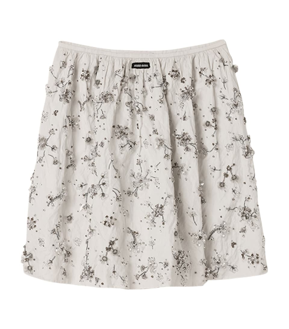 Embroidered Duchesse Mini Skirt