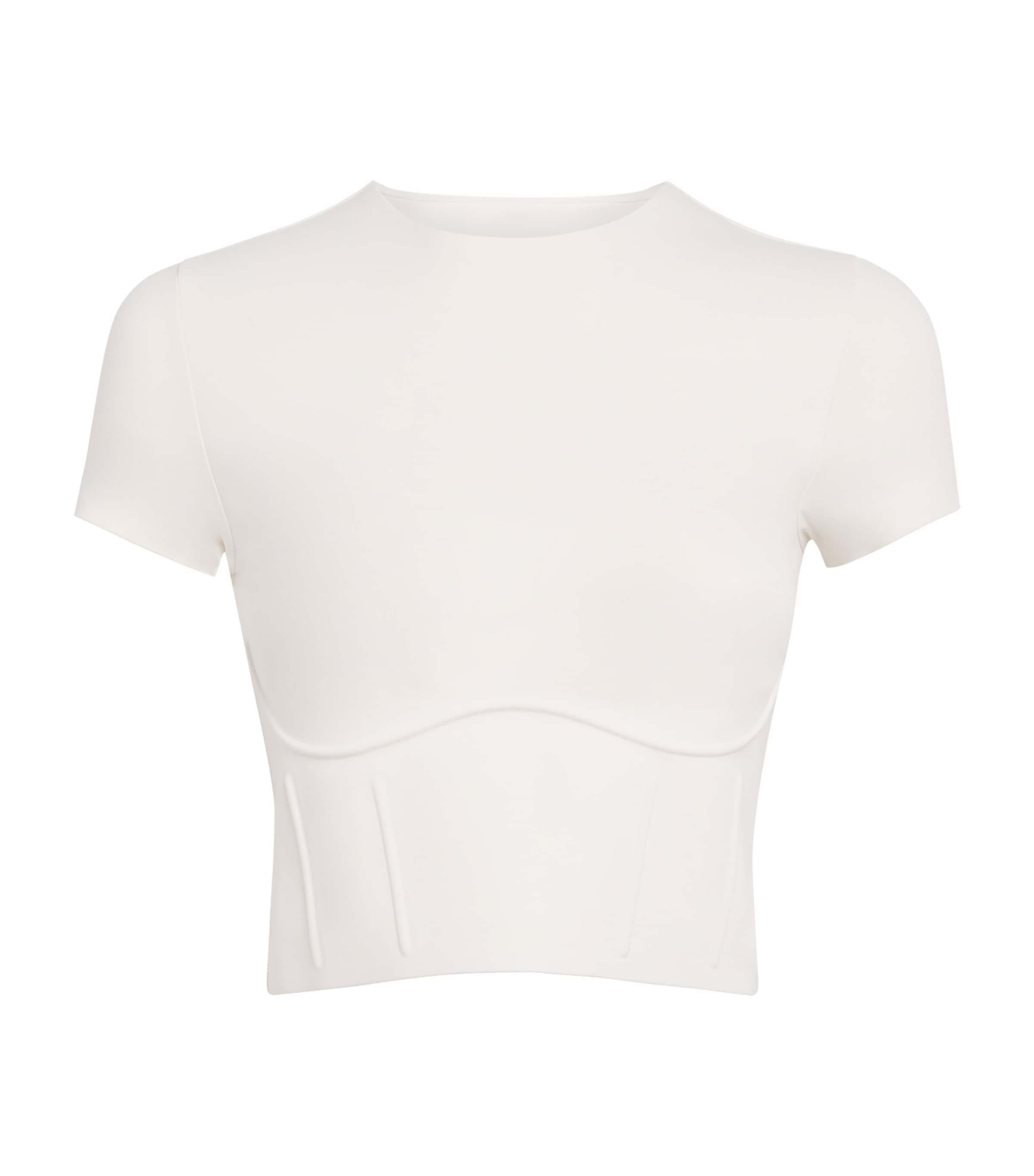 NikeSKIMS Womens NikeSKIMS Cropped Corset T-Shirt Ivory