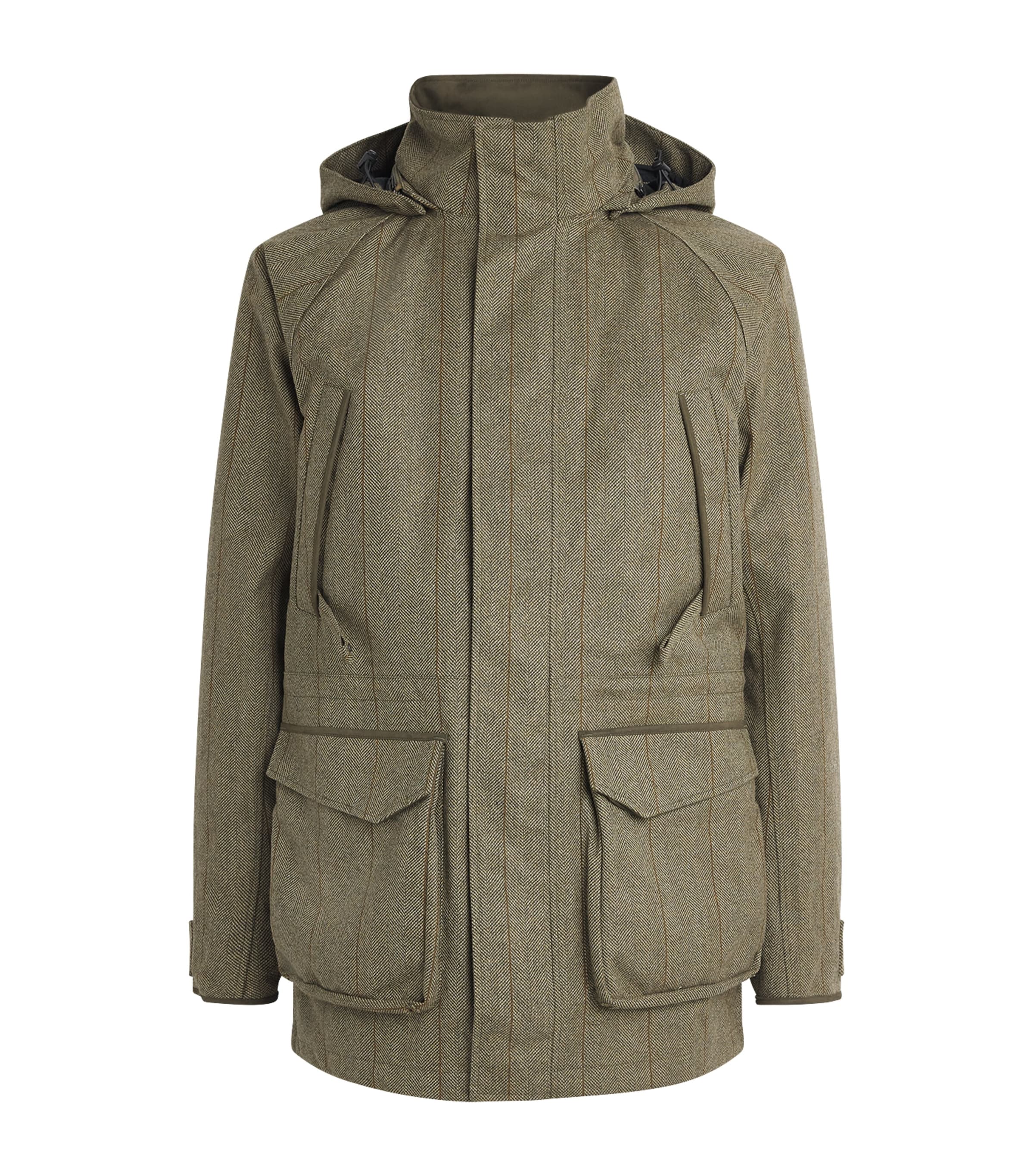 Purdey Mens Tweed Stripe Yorkshire Field Coat Cairn Tweed