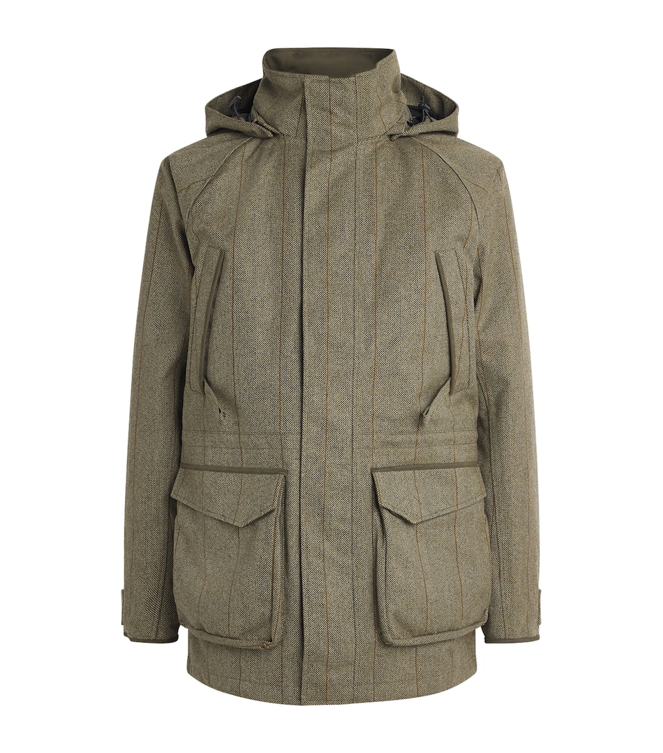 Purdey Mens Tweed Stripe Yorkshire Field Coat Cairn Tweed