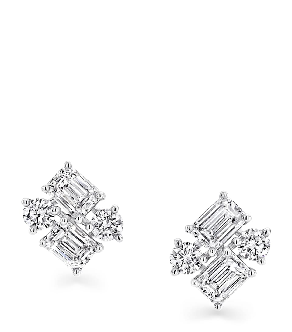 White Gold and Diamond Classic Earrings