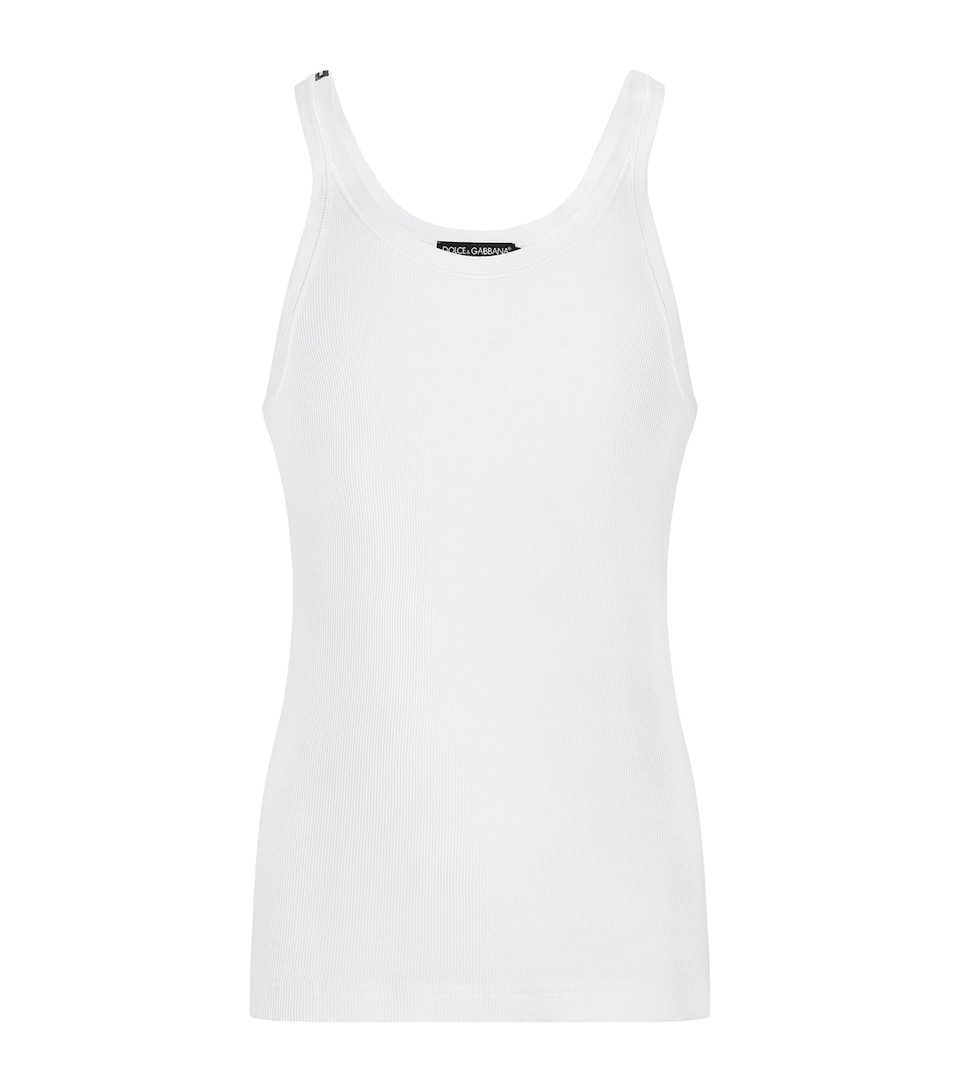 Dolce&Gabbana Mens Cotton Tank Top Optical White