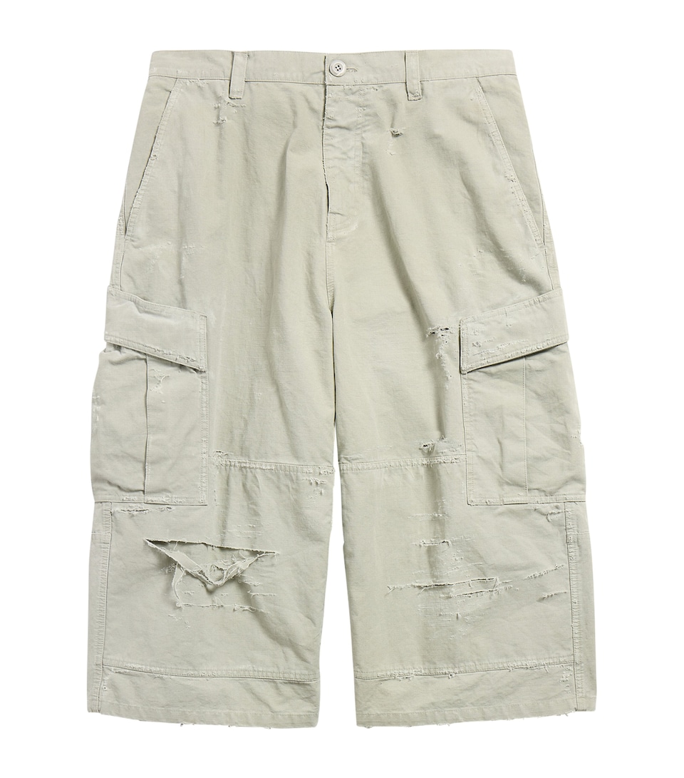 Distressed Cargo Shorts