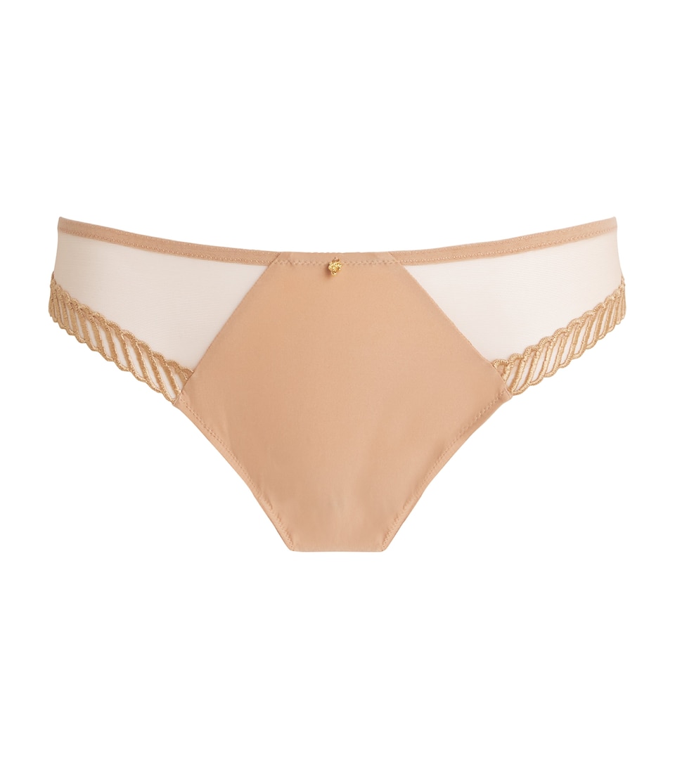 Aubade Womens Sheer Emotion Brazilian Briefs Sand