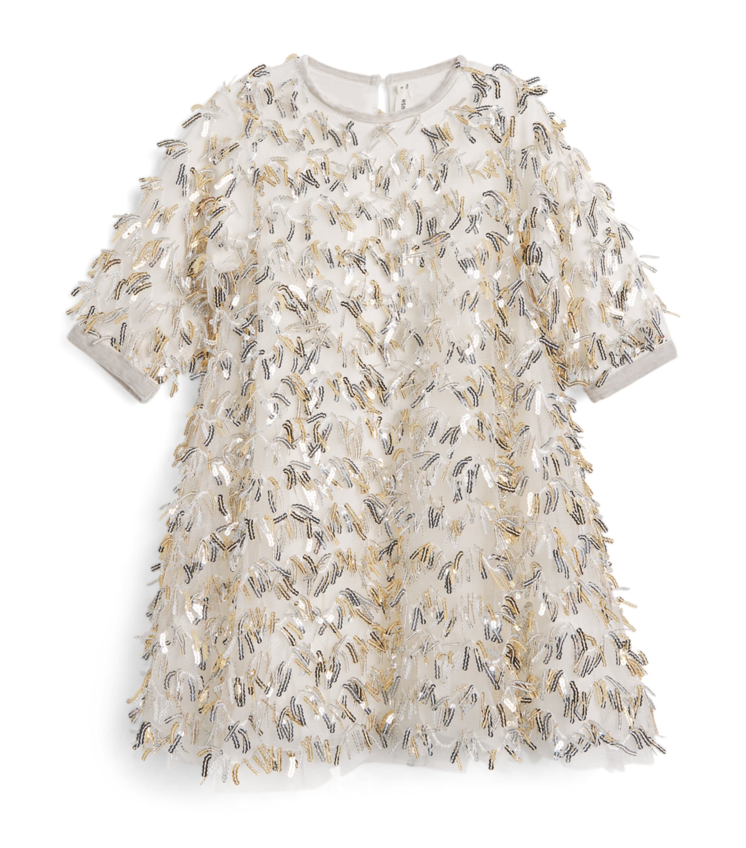 Billieblush Sequin-Embellished Tulle Ceremony Dress (4-12 Years) Gold Silver