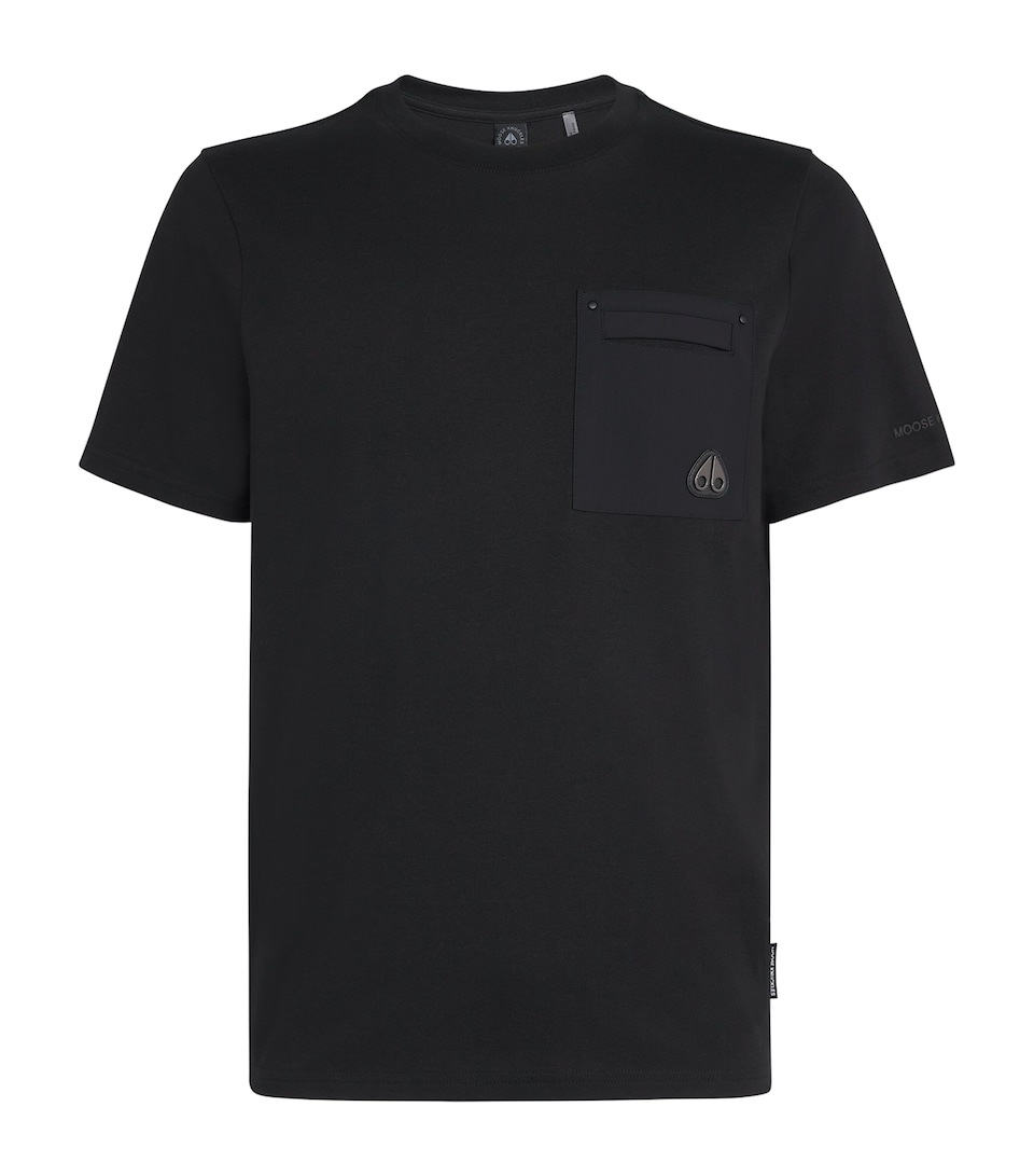 Moose Knuckles Mens Pima Cotton Pocket-Detail Dalon T-Shirt Black