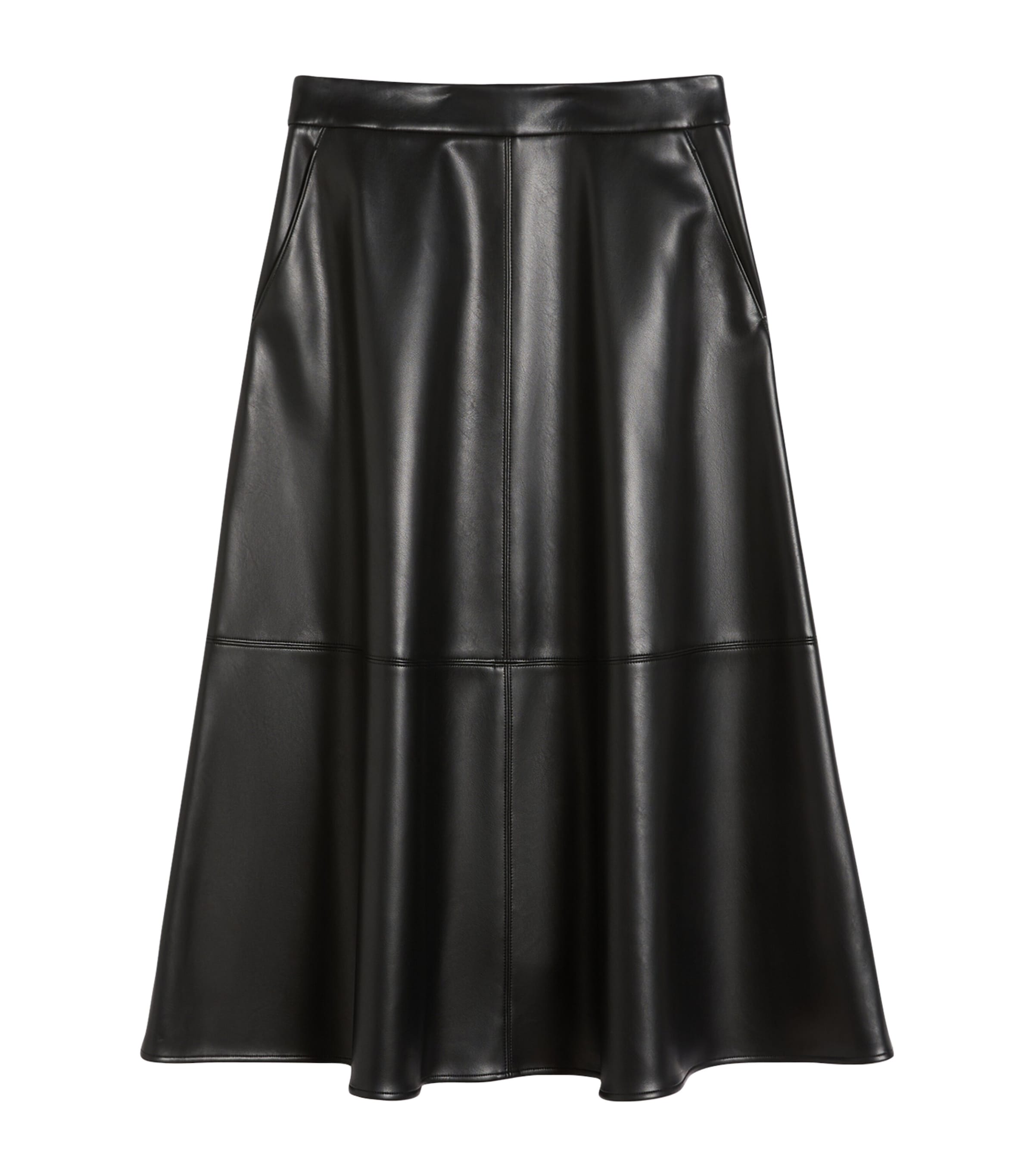 Faux Leather Midi Skirt