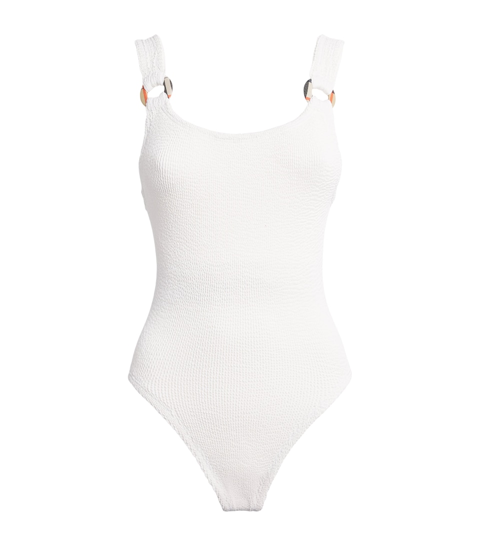 Hunza G Womens x Burberry Check-Trim Domino Swimsuit White