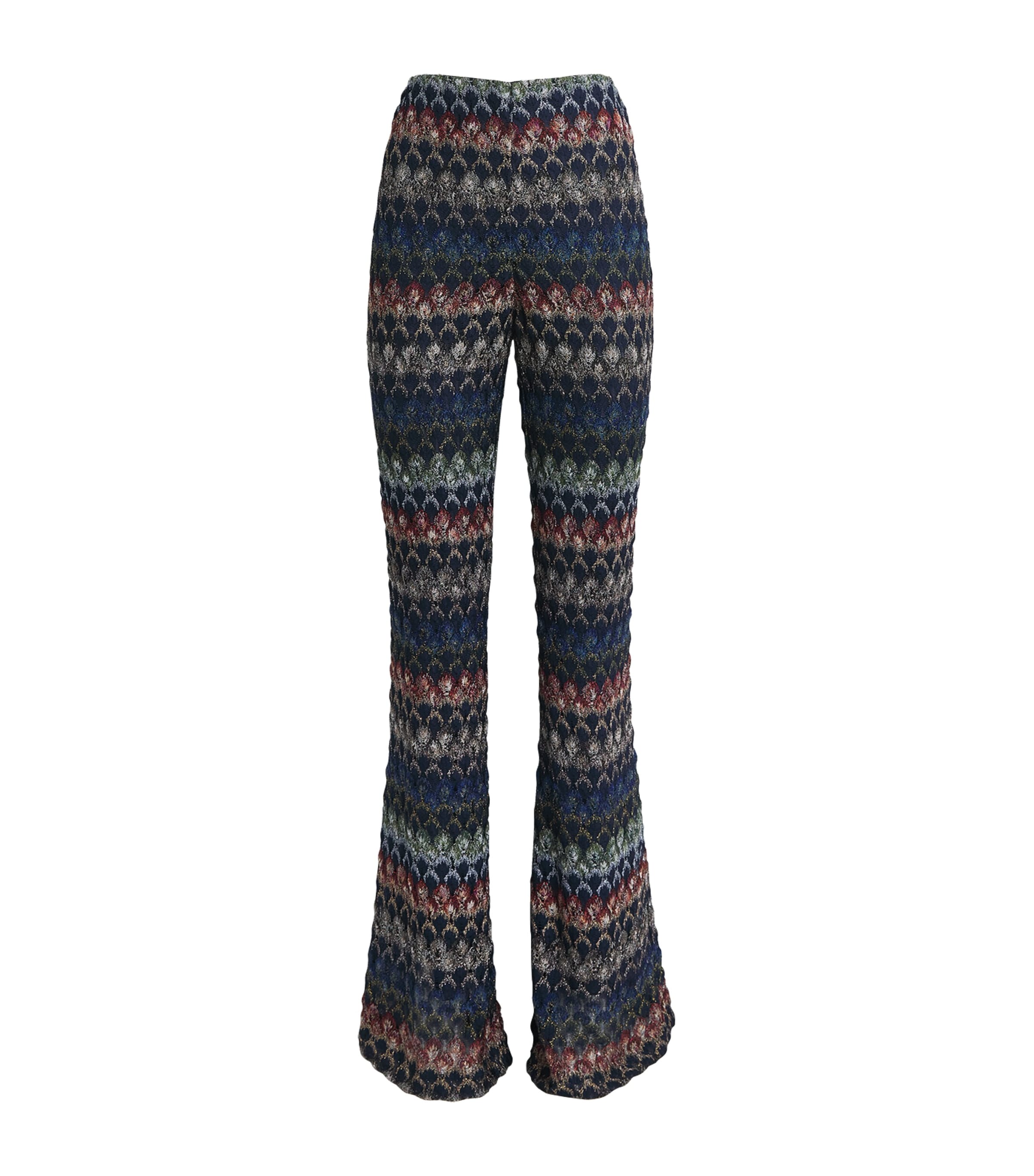 Missoni Womens Stripe Flared Trousers Smspv Multi Drk Vrsn