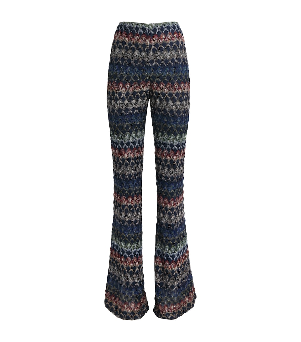 Missoni Womens Stripe Flared Trousers Smspv Multi Drk Vrsn