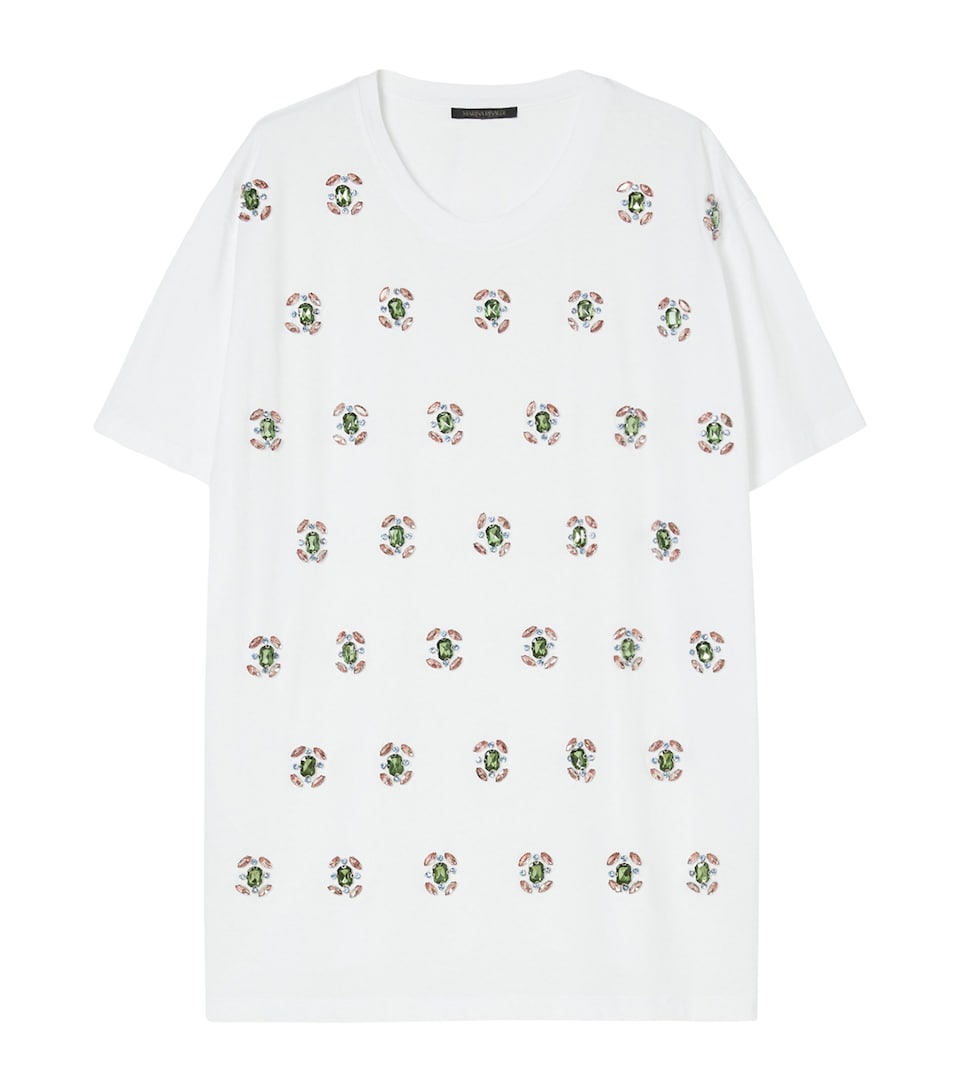Cotton Jewel-Embellished Reed T-Shirt