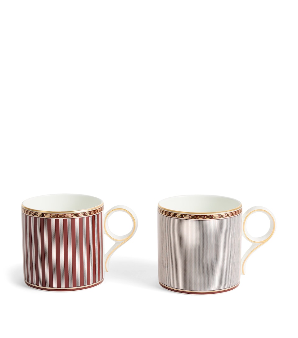 Wedgwood Set of 2 Bone China Red Splendour Mugs (270ml) Red