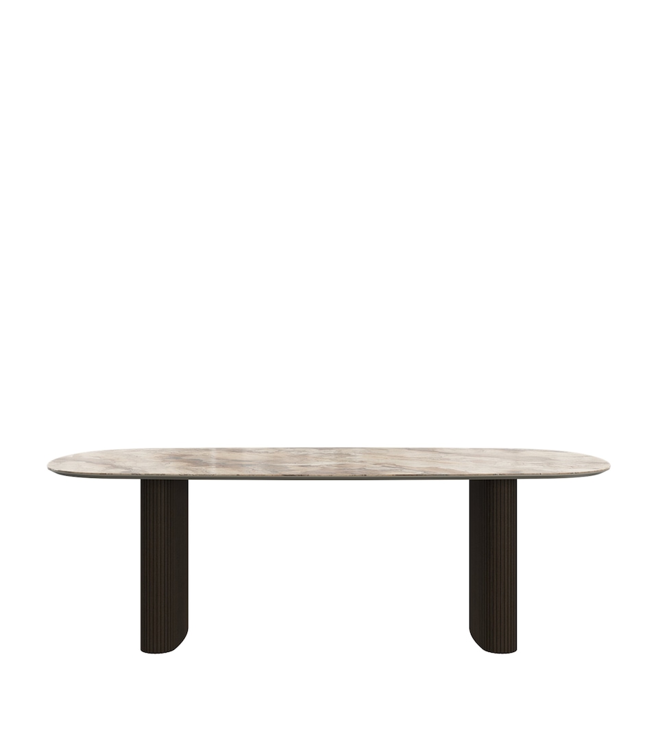 BoConcept Large Ceramic Santiago Dining Table Brown / Dark Oak