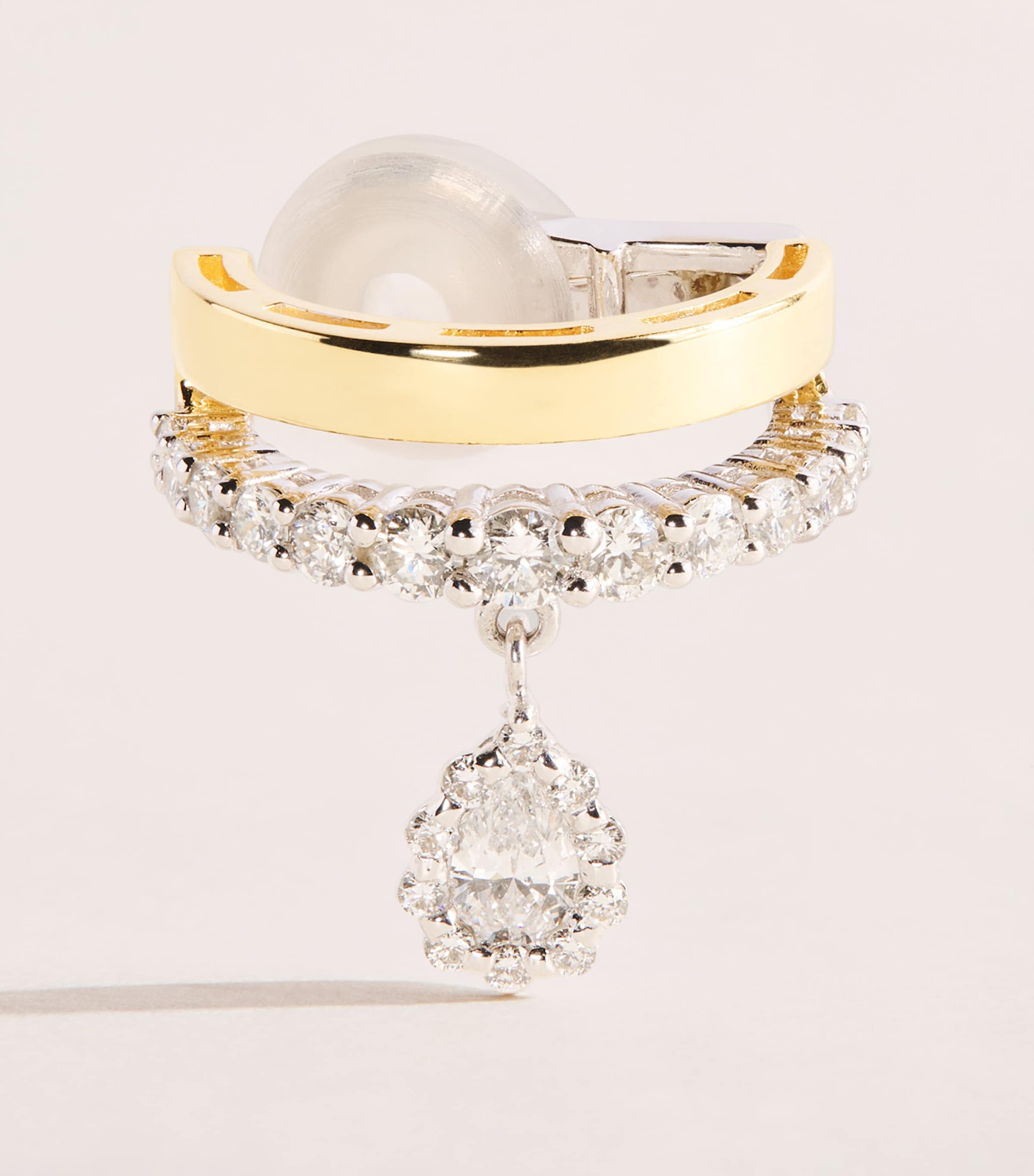 Yeprem Mixed Gold and Diamond Whisper Ear Cuff
