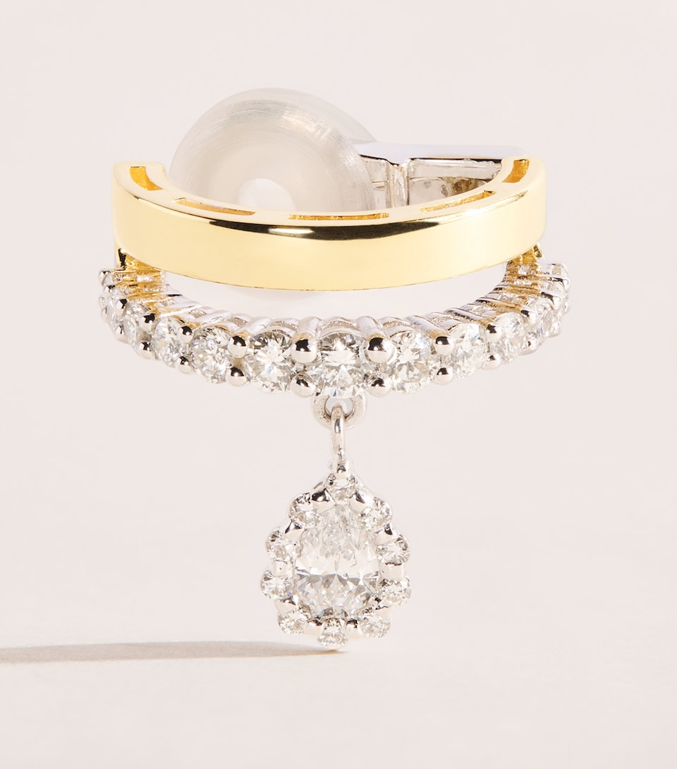 Yeprem Mixed Gold and Diamond Whisper Ear Cuff
