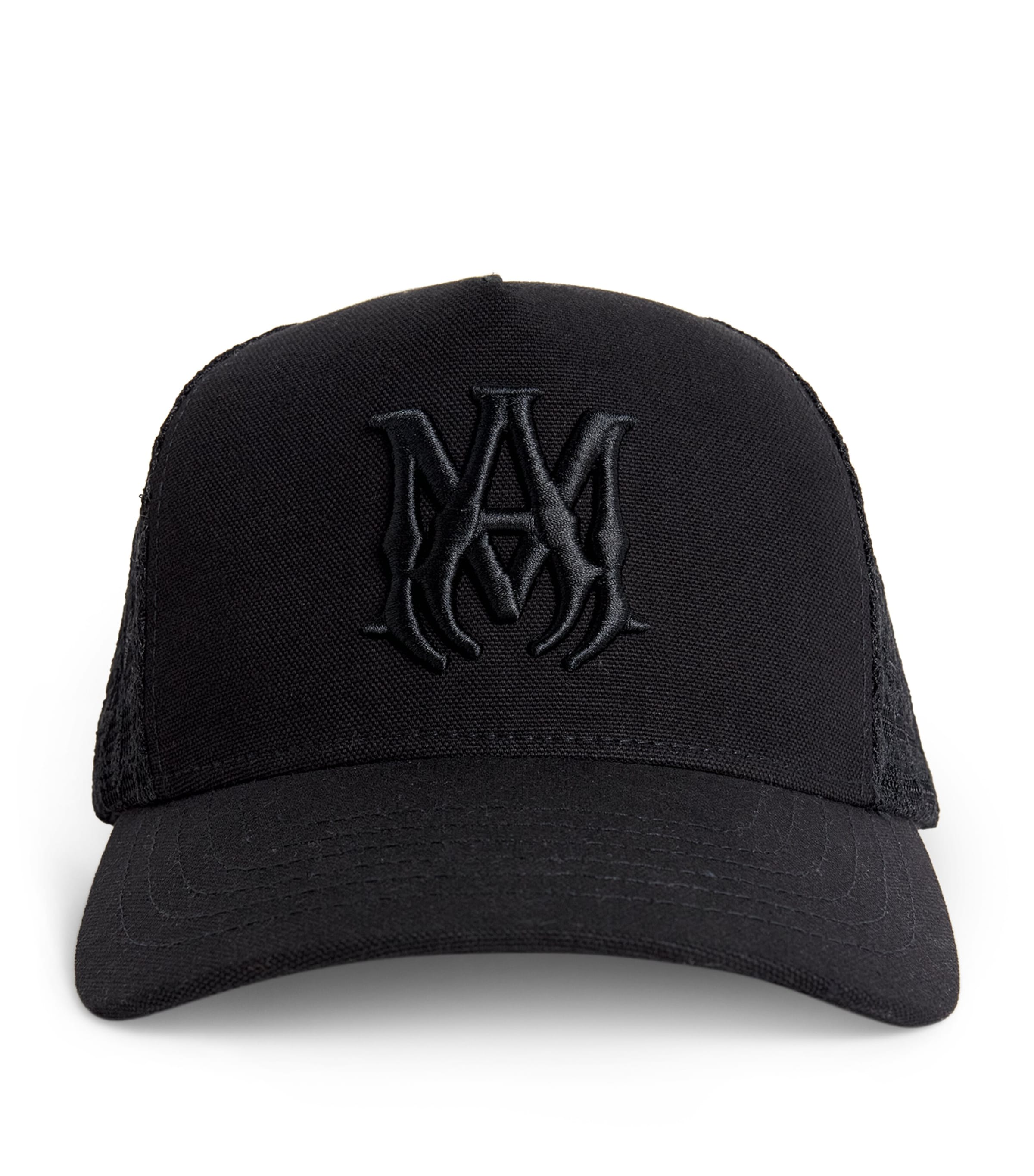 AMIRI Cotton Embroidered Trucker Baseball Cap Black